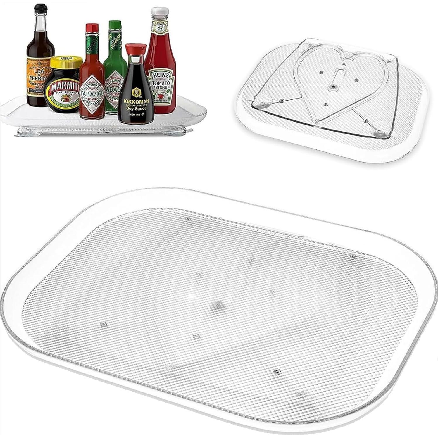 Organizador Giratorio para Refrigerador QIYUNI 36x27 cm Transparente