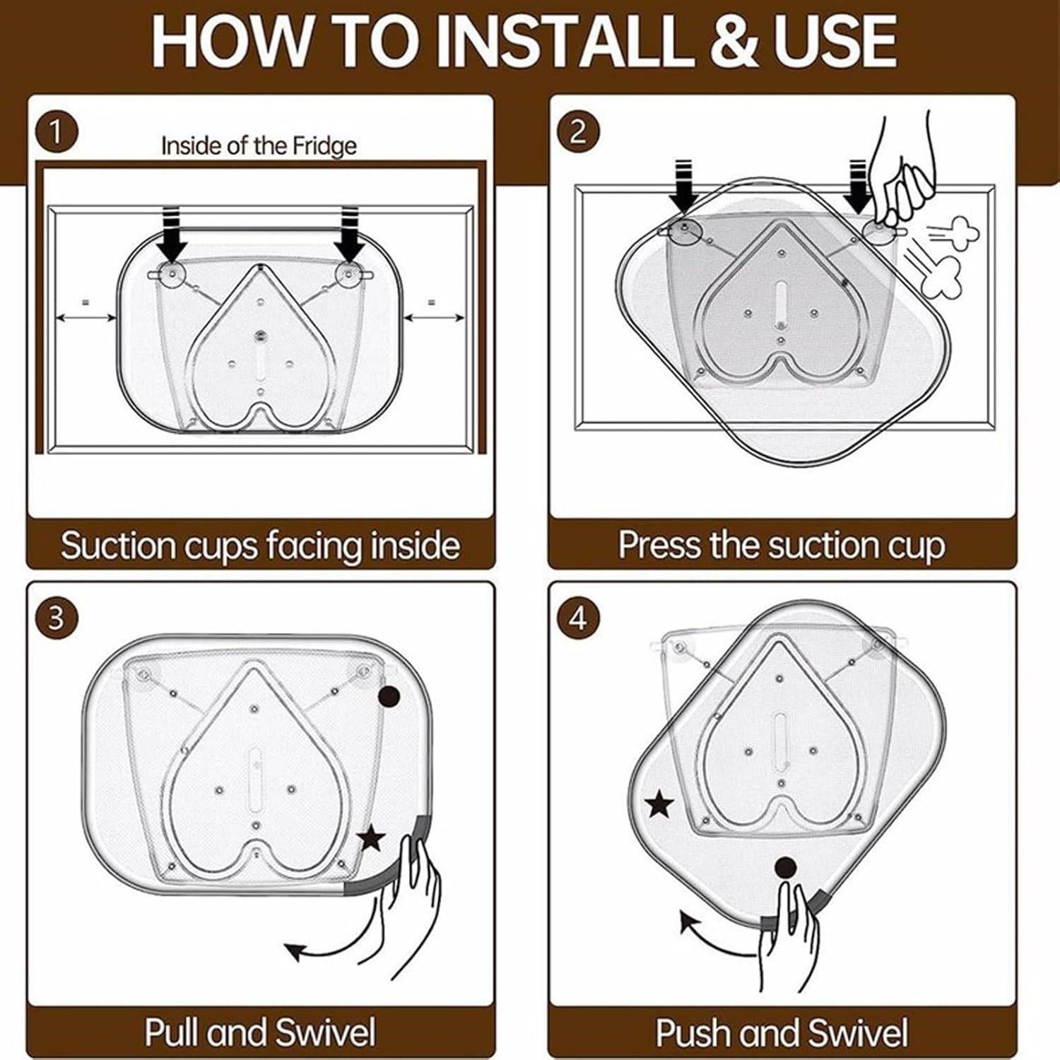Organizador Giratorio para Refrigerador QIYUNI 36x27 cm Transparente