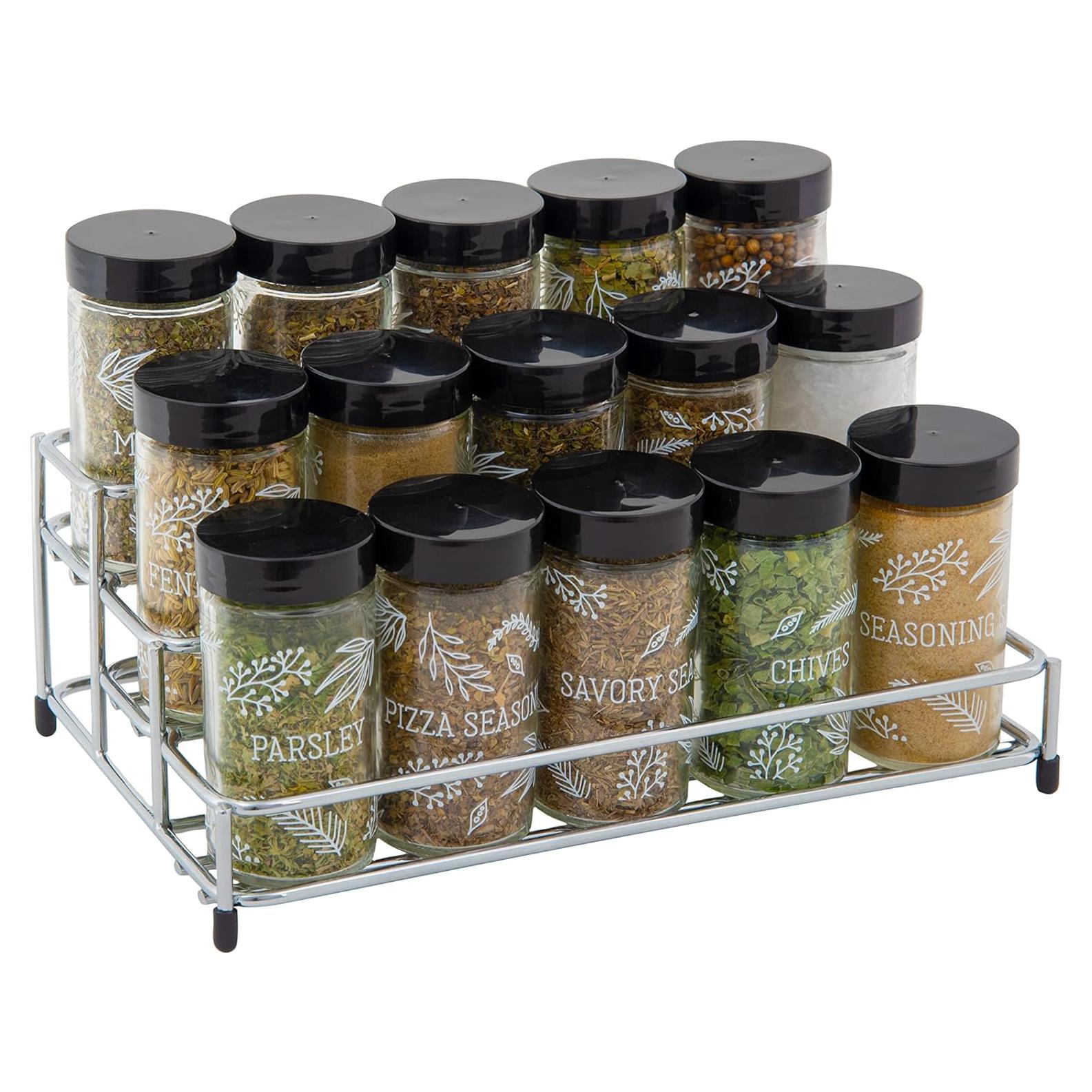 Soporte de Especias Kamenstein 15 Tarros Cromo 3 Niveles