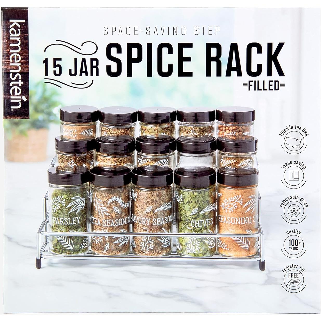 Soporte de Especias Kamenstein 15 Tarros Cromo 3 Niveles