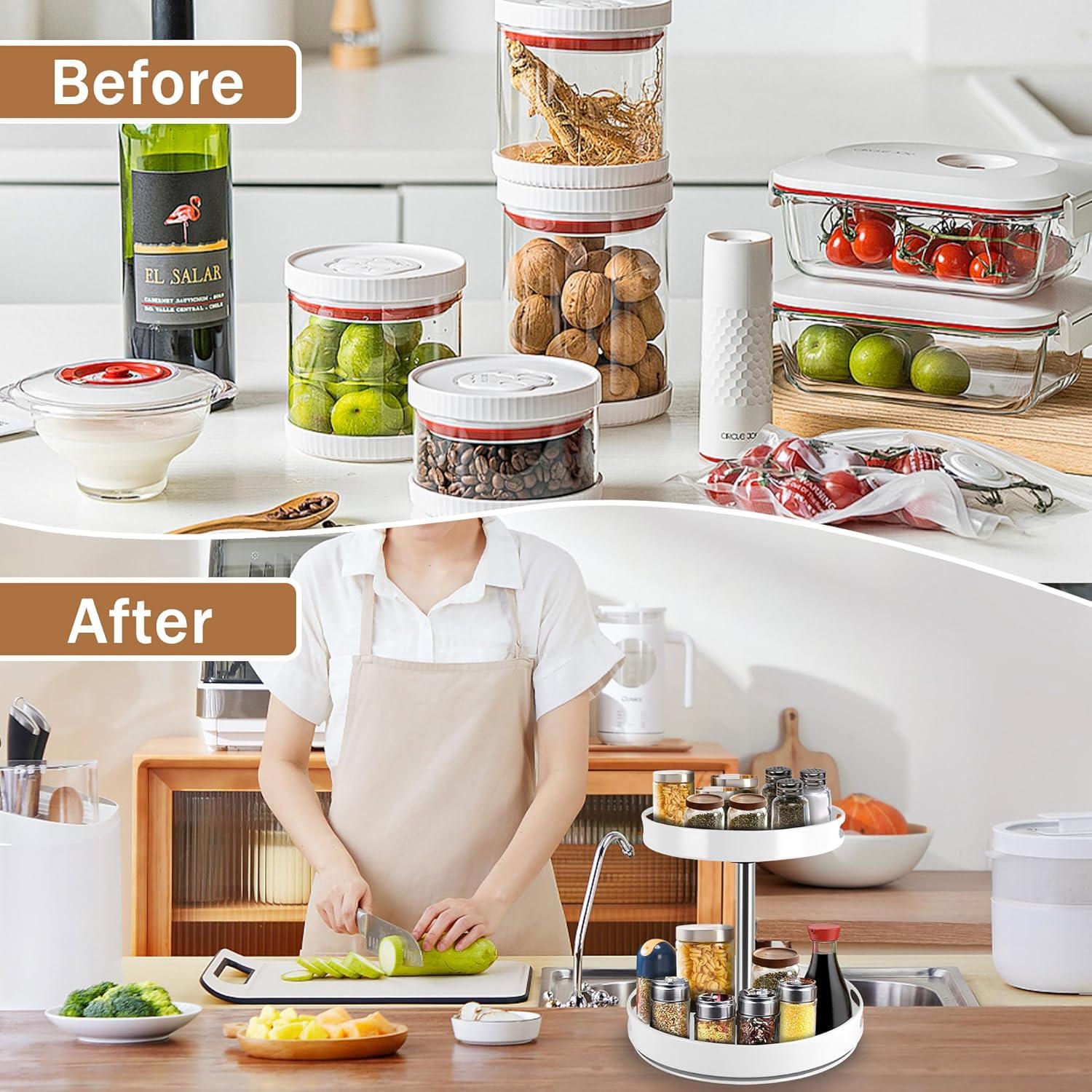 Organizador Giratorio 2 Niveles MEKOTRIN Blanco 30,48 cm