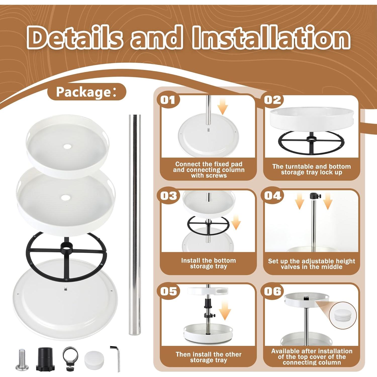 Organizador Giratorio 2 Niveles MEKOTRIN Blanco 30,48 cm