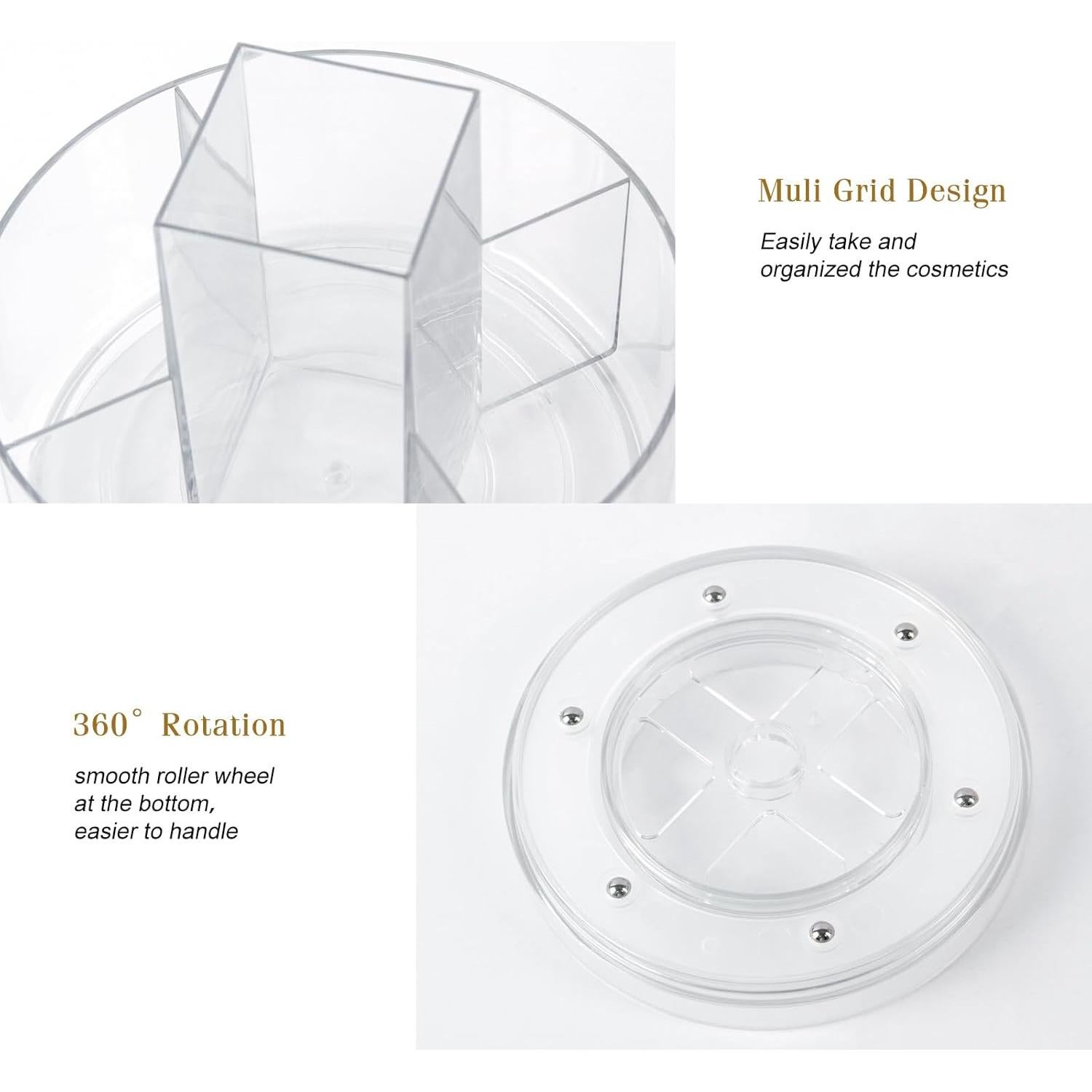 Organizador de Maquillaje Rotativo 360° CECOLIC Claro