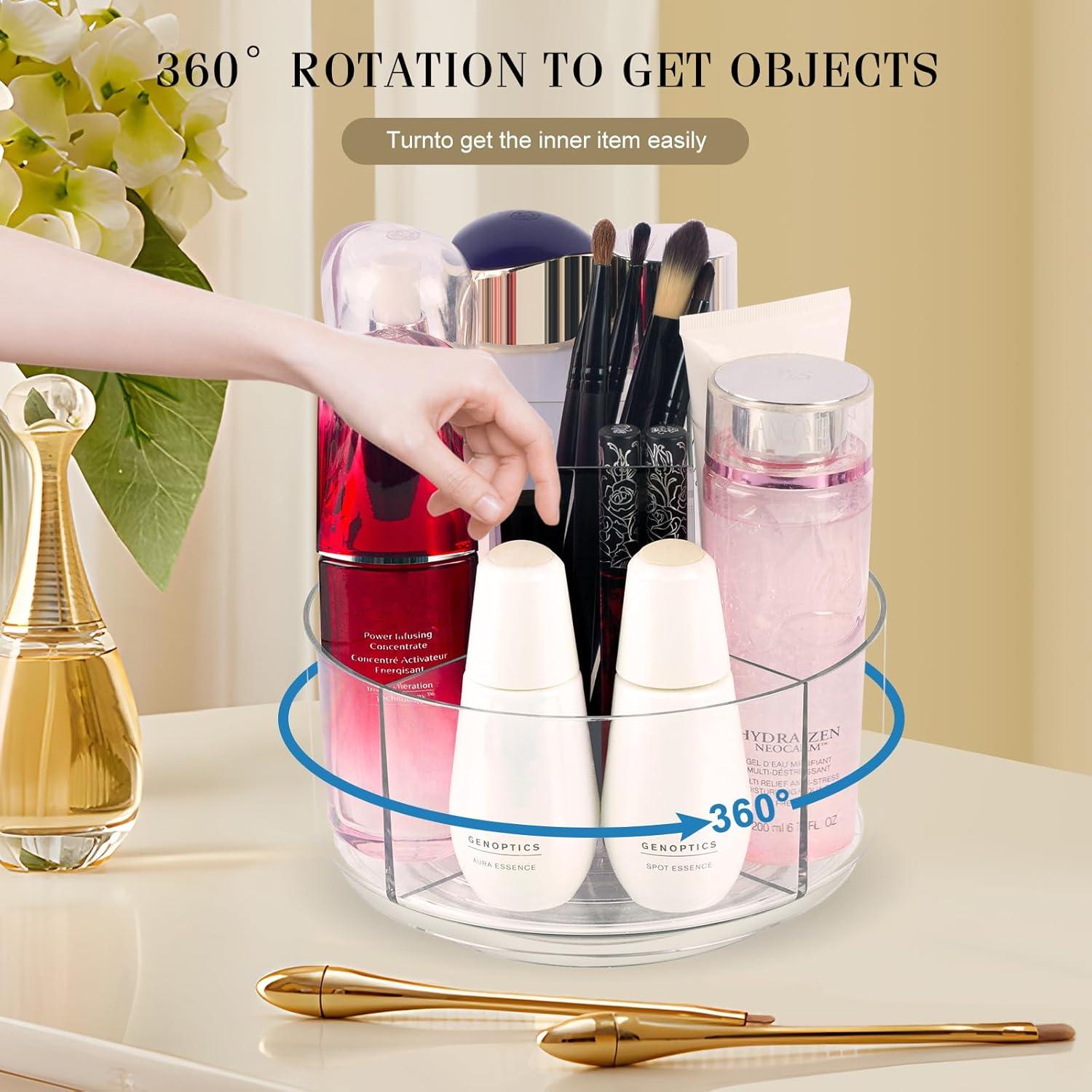 Organizador de Maquillaje Rotativo 360° CECOLIC Claro