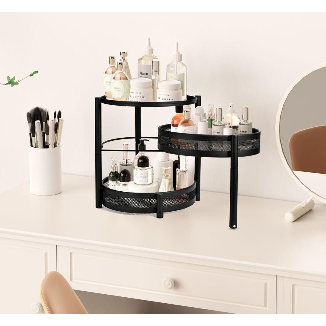 Estante de Especias IBERG 3 Niveles con Bandeja Giratoria Negro