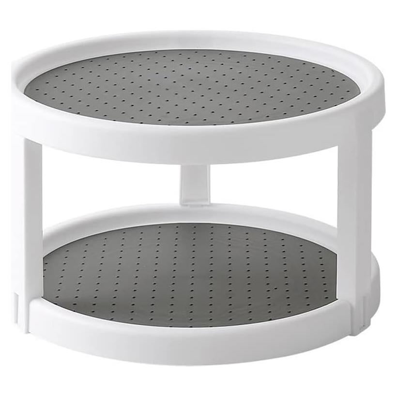 Organizador de especias giratorio Jaugufiy 2 niveles gris