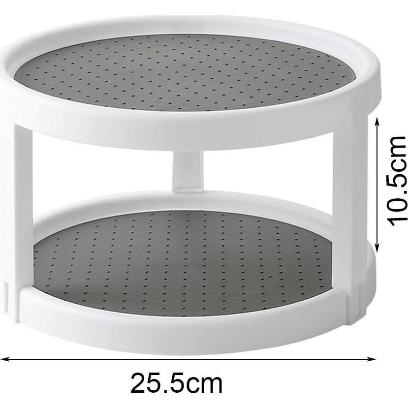 Organizador de especias giratorio Jaugufiy 2 niveles gris