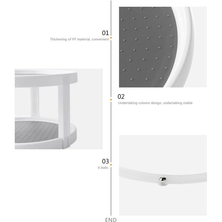 Organizador de especias giratorio Jaugufiy 2 niveles gris