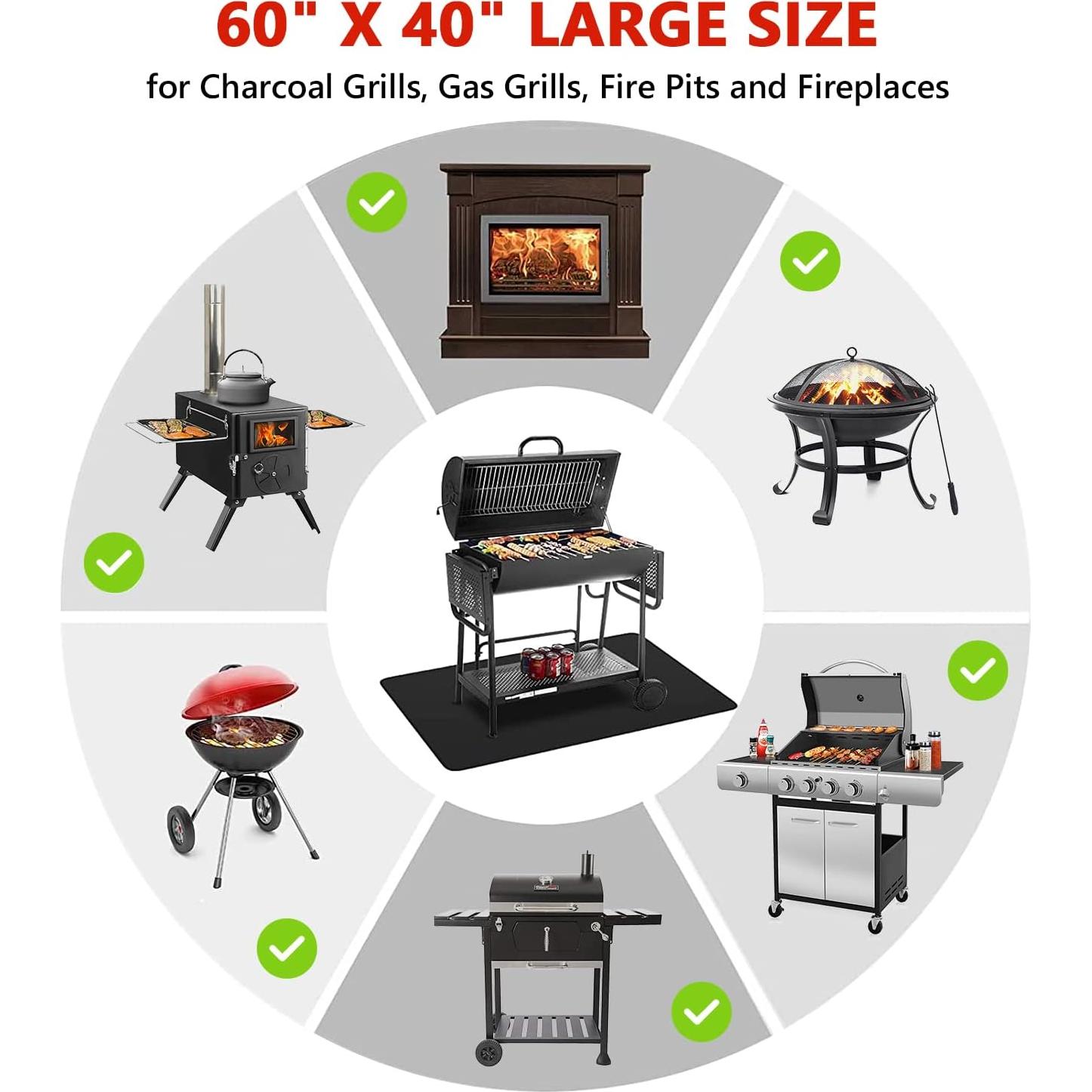 Alfombrilla para Parrilla Protebox 152x102 cm Resistente al Fuego