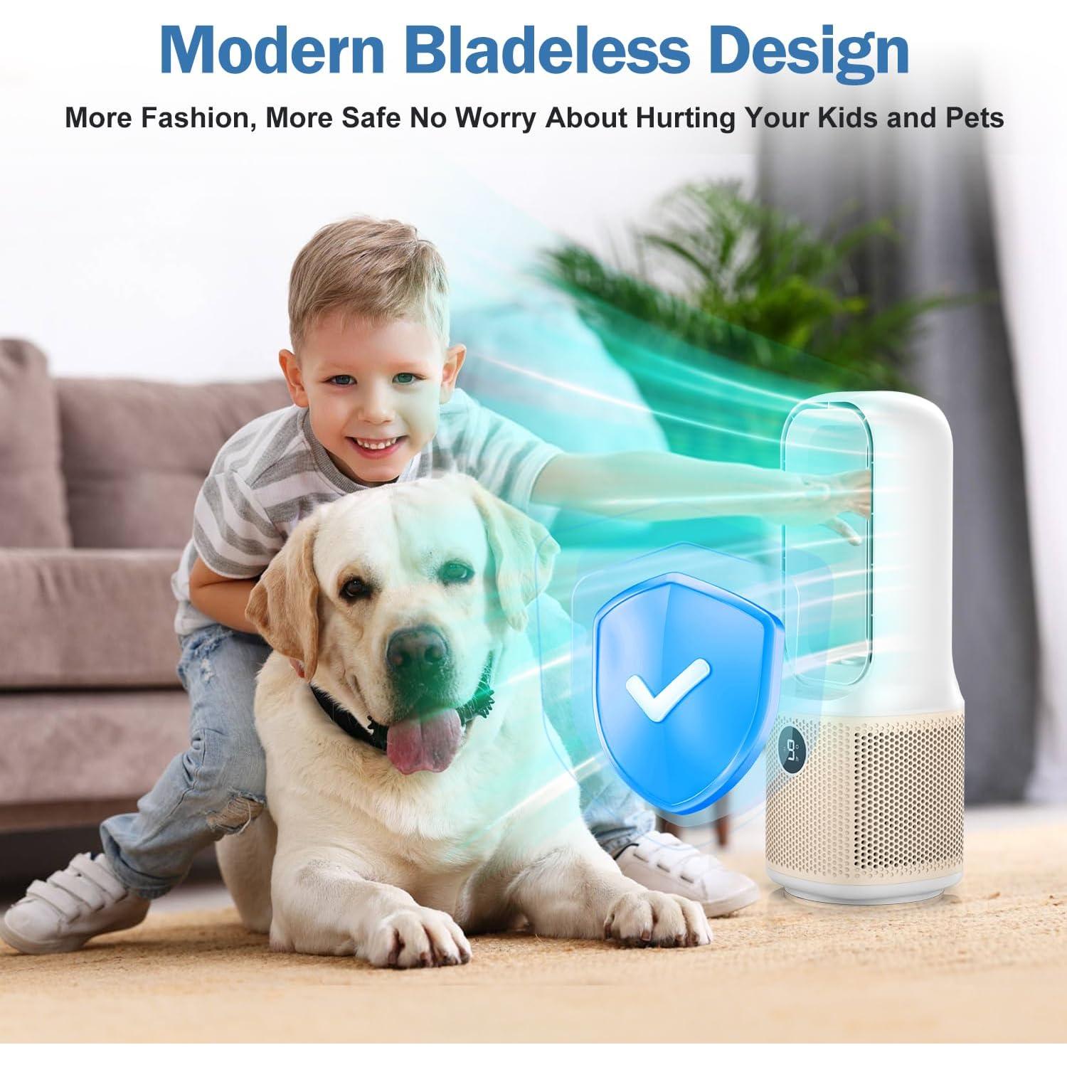 Ventilador de Mesa Sin Aspas DCVREDF 30 cm Recargable USB