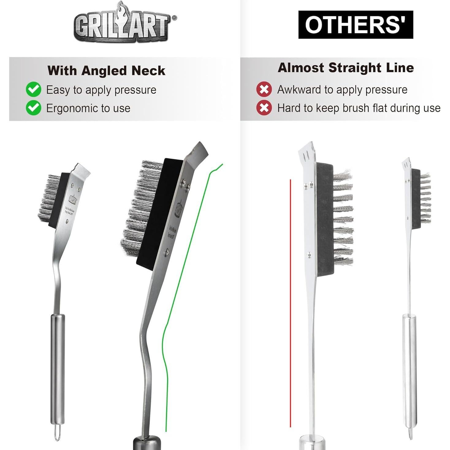 Cepillo de Parrilla GRILLART 41.9 cm Acero Inoxidable