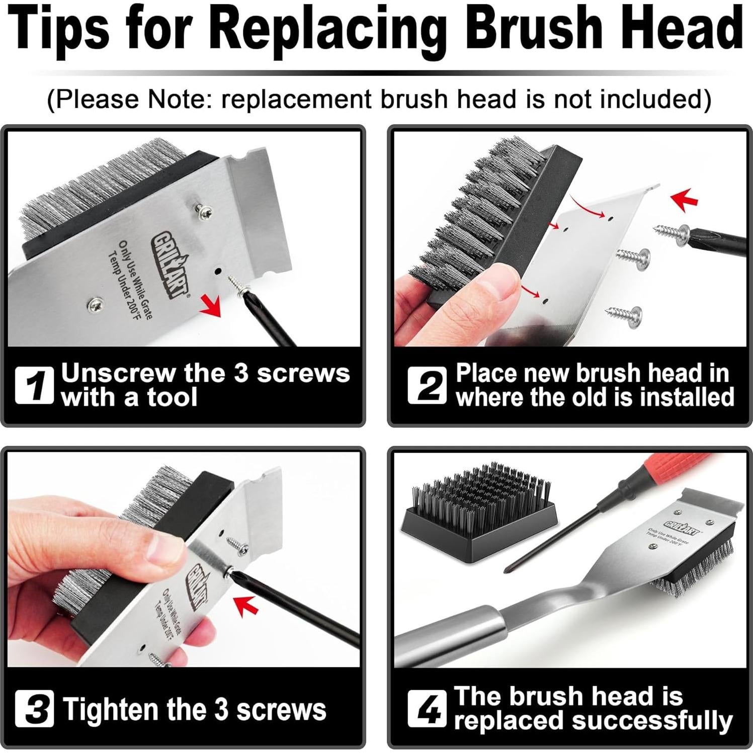 Cepillo de Parrilla GRILLART 41.9 cm Acero Inoxidable