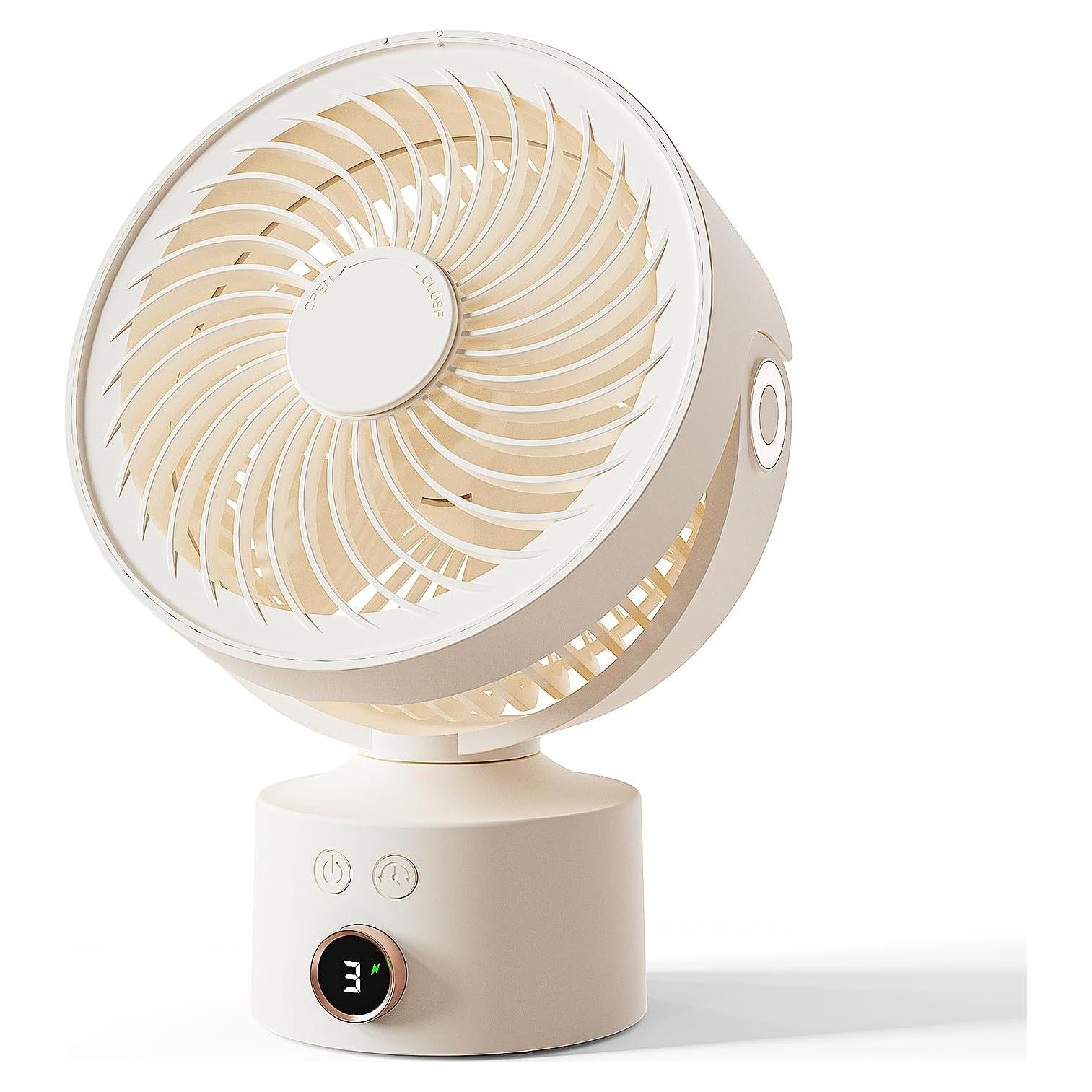 Ventilador de Escritorio CARONSORT Oscilante 9 Pulgadas Beige