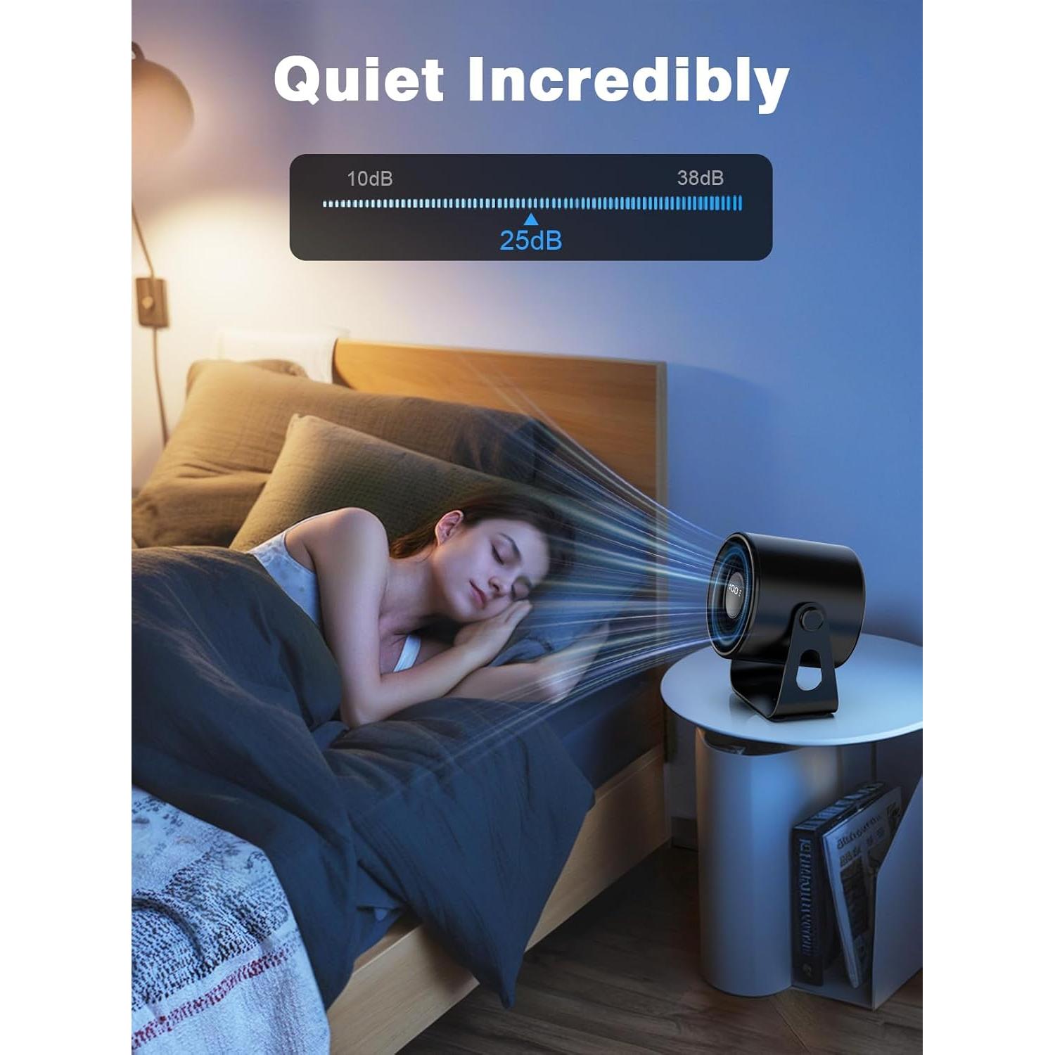 Ventilador de Mesa Biswitif SK-108 BK, Silencioso y Portátil