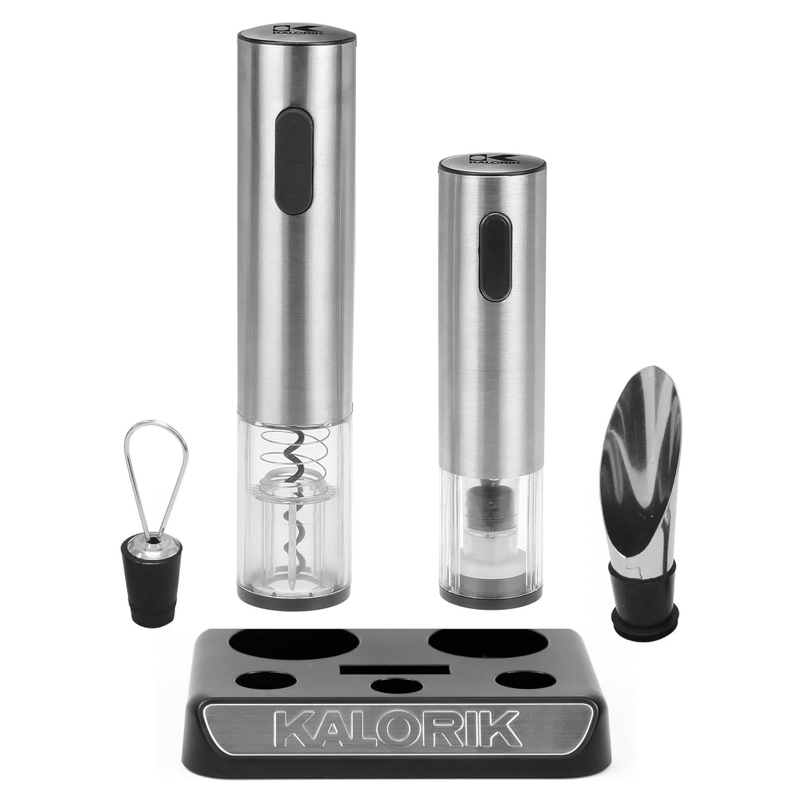 Juego de Vino Kalorik con Abrebotellas y Conservador Gris