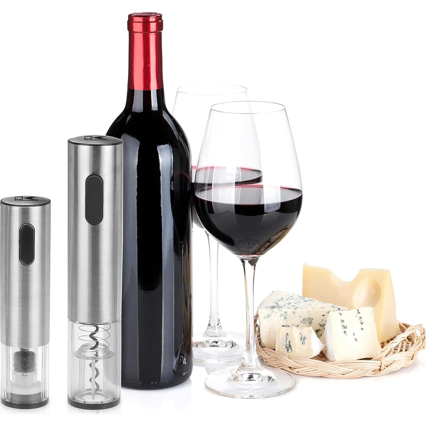 Juego de Vino Kalorik con Abrebotellas y Conservador Gris