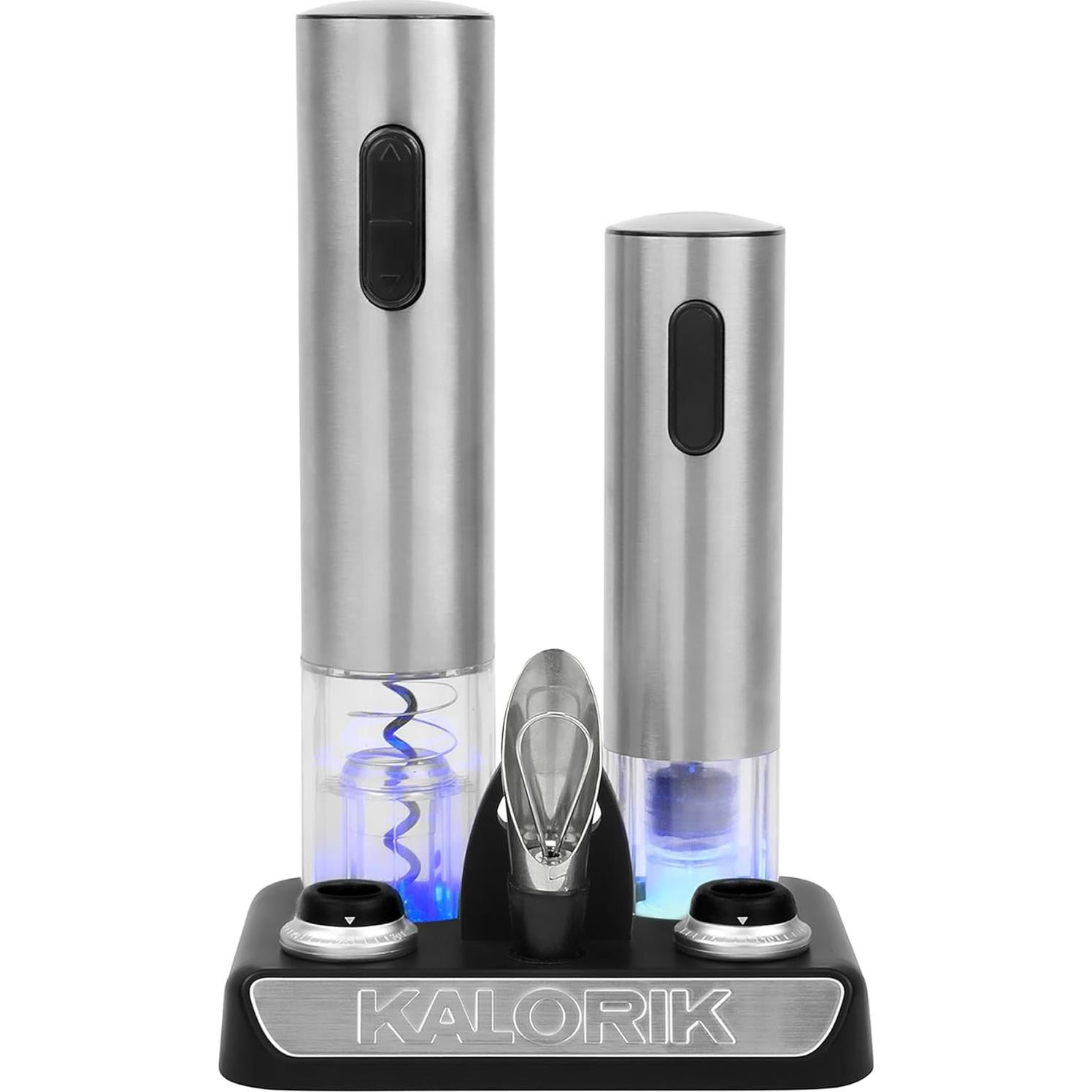 Juego de Vino Kalorik con Abrebotellas y Conservador Gris