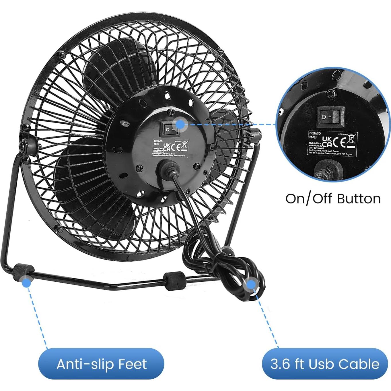 Ventilador de Escritorio USB Fanspex 6 Pulgadas Silencioso 36 dB
