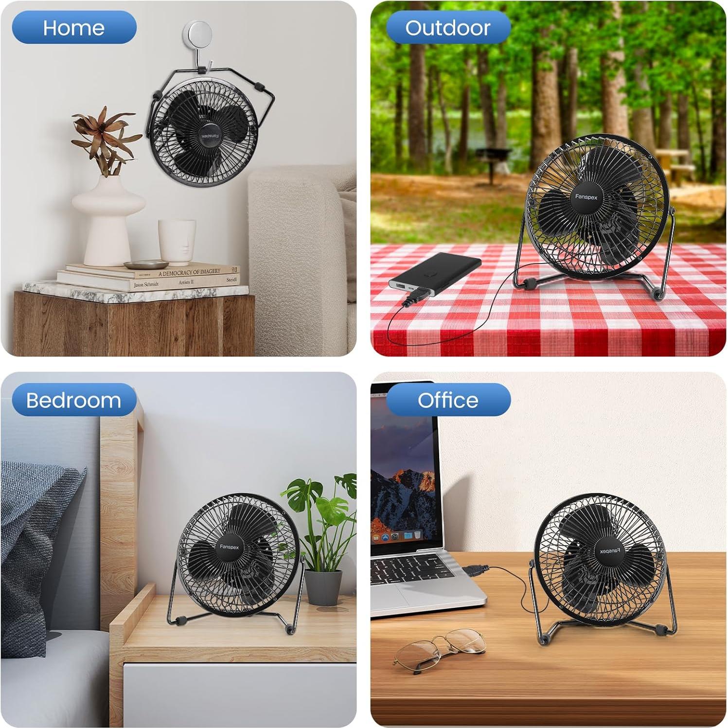 Ventilador de Escritorio USB Fanspex 6 Pulgadas Silencioso 36 dB