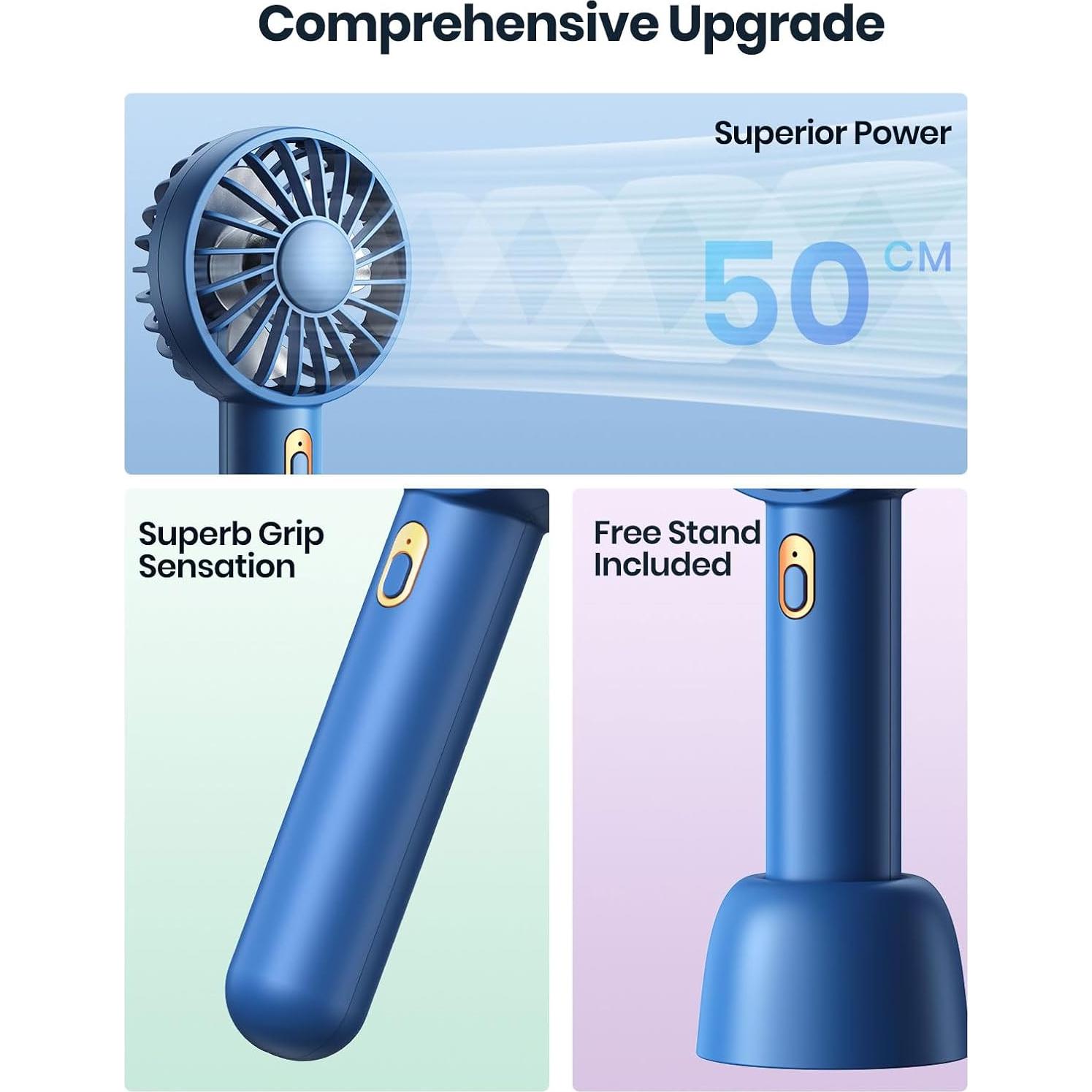 Ventilador Portátil Recargable Warmco K30 - 2-Pack Azul y Rosa