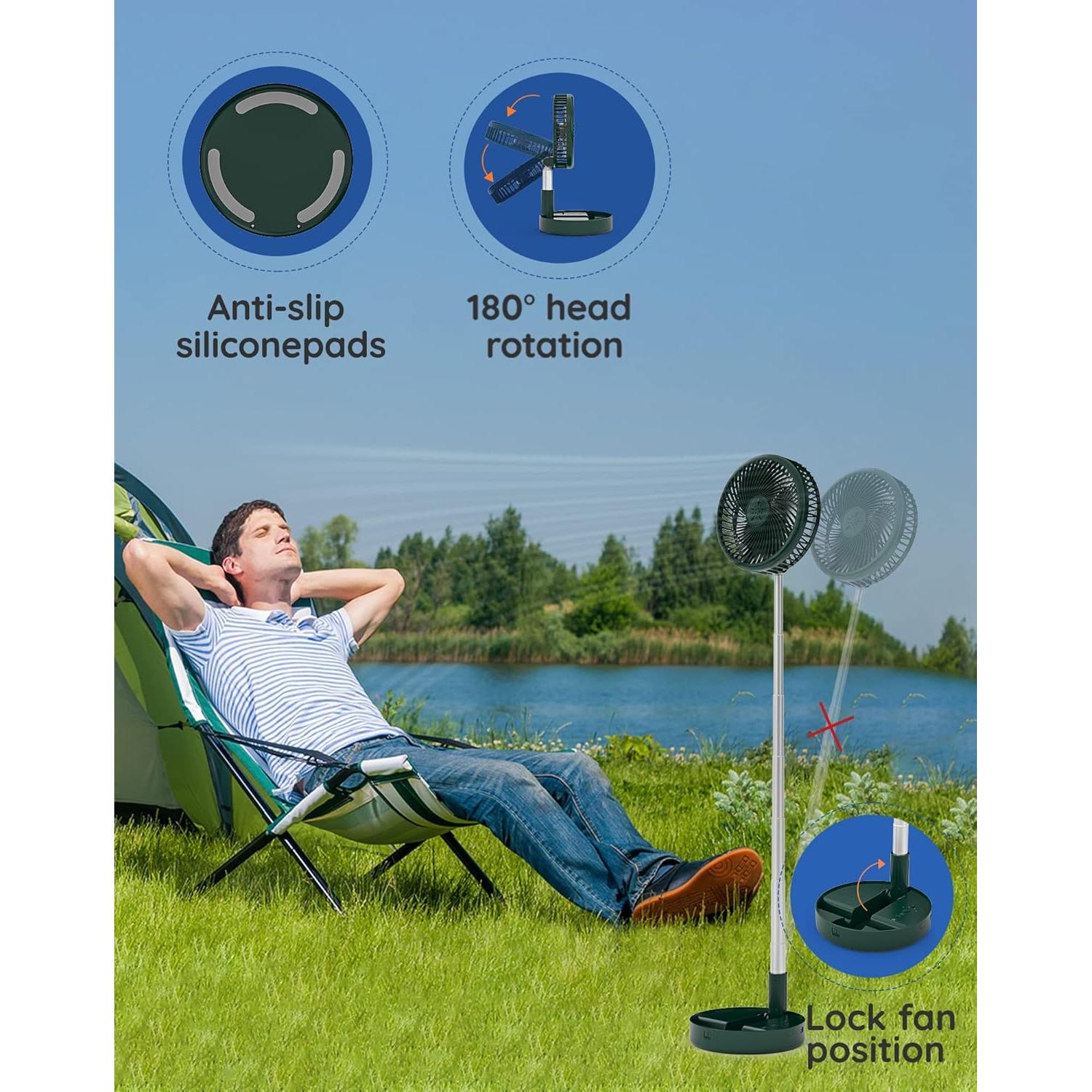 Ventilador de Mesa Portátil Primevolve PF11R Verde 4 Velocidades