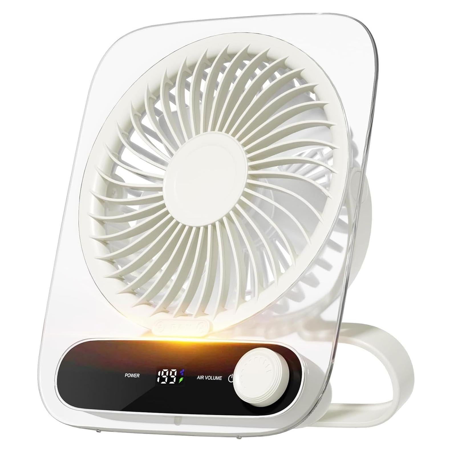 Ventilador de Escritorio BlingTrail Blanco Recargable 3000mAh