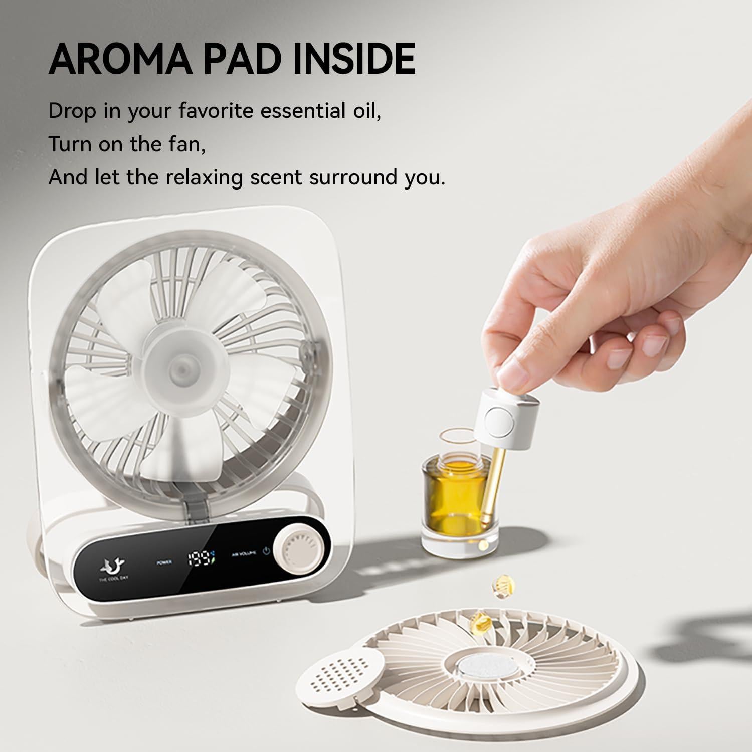 Ventilador de Escritorio BlingTrail Blanco Recargable 3000mAh