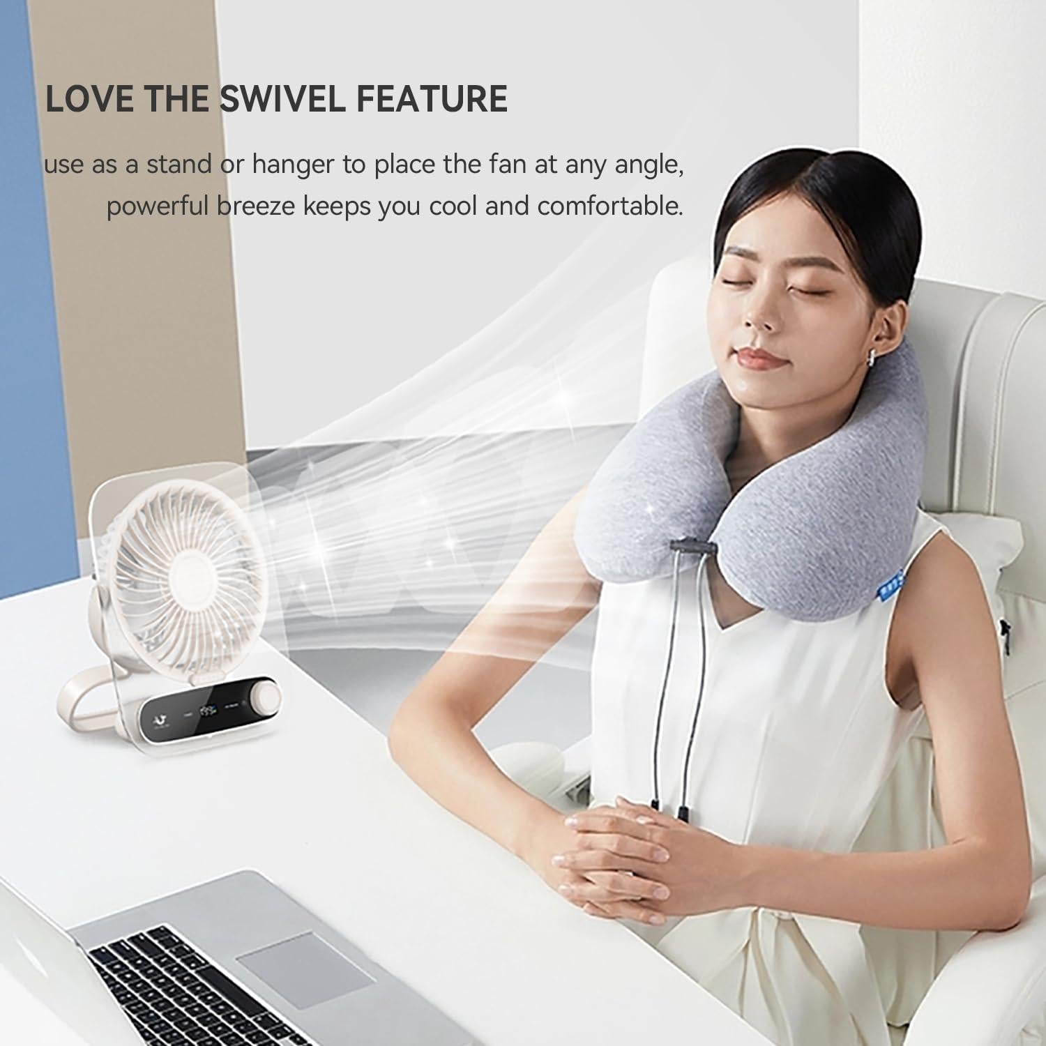 Ventilador de Escritorio BlingTrail Blanco Recargable 3000mAh