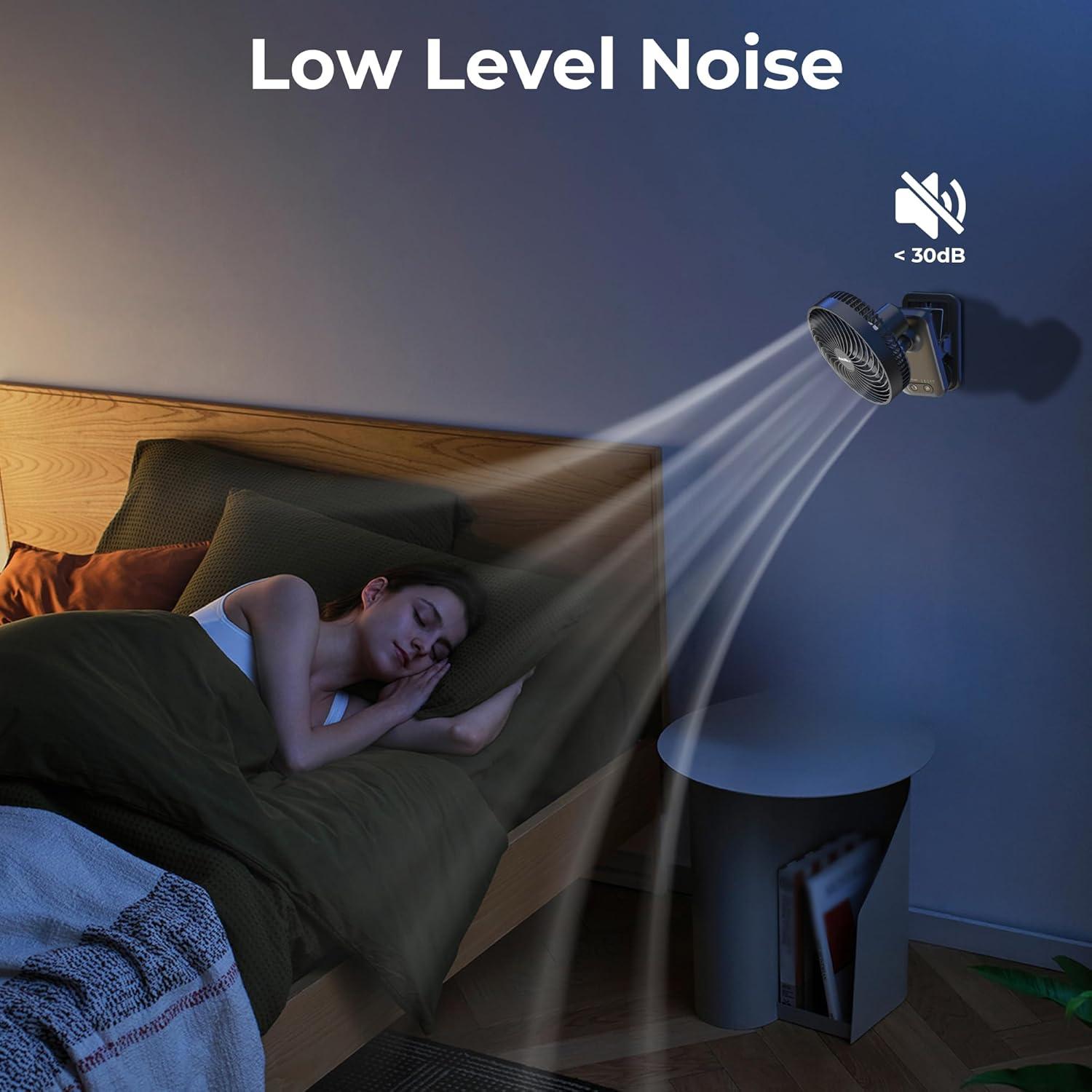 Ventilador Clip On Grandfast 10000mAh 7" Oscilante Silencioso