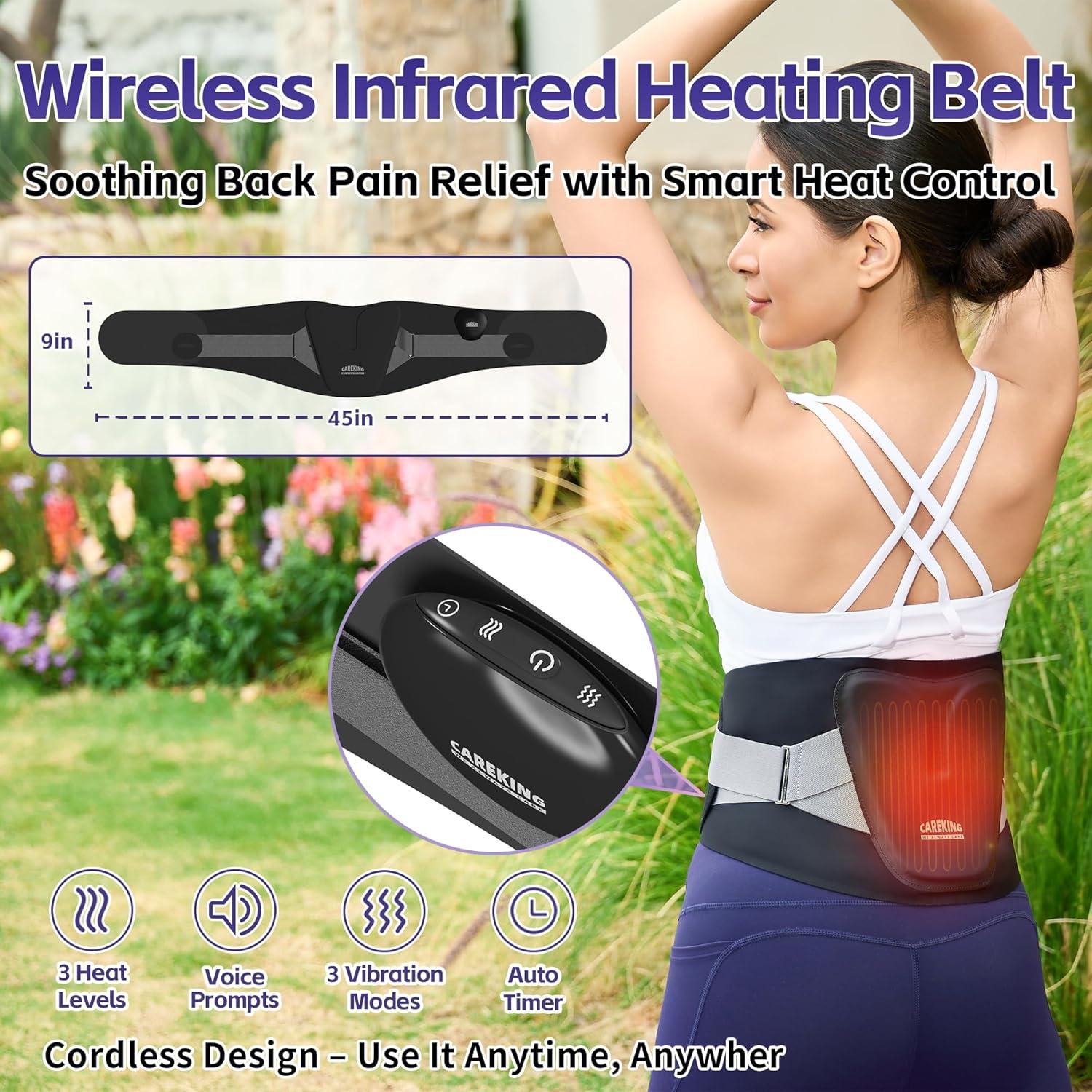 Almohadilla Térmica Inalámbrica CAREKING B68 con Masaje y Calor