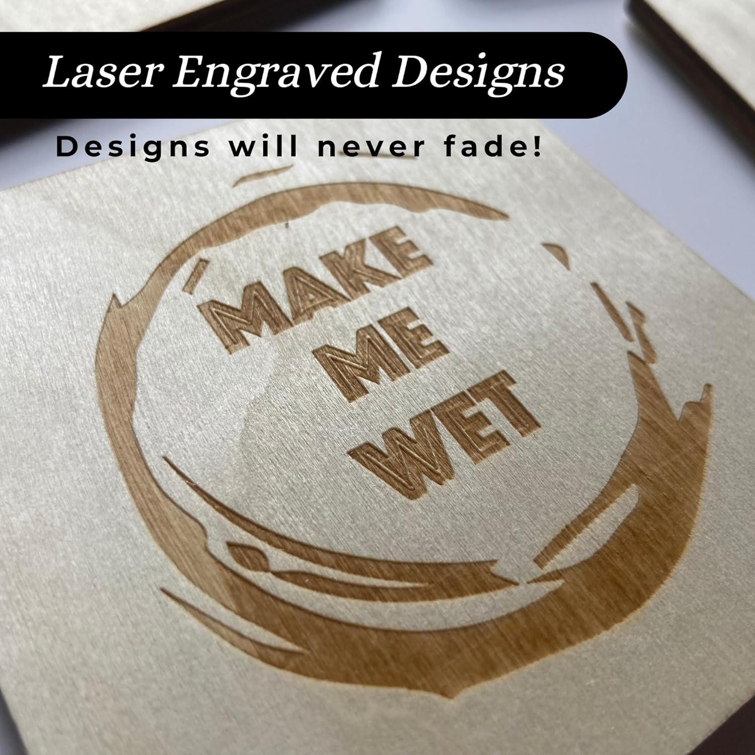 Set de 4 Posavasos de Madera Coastville con Soporte