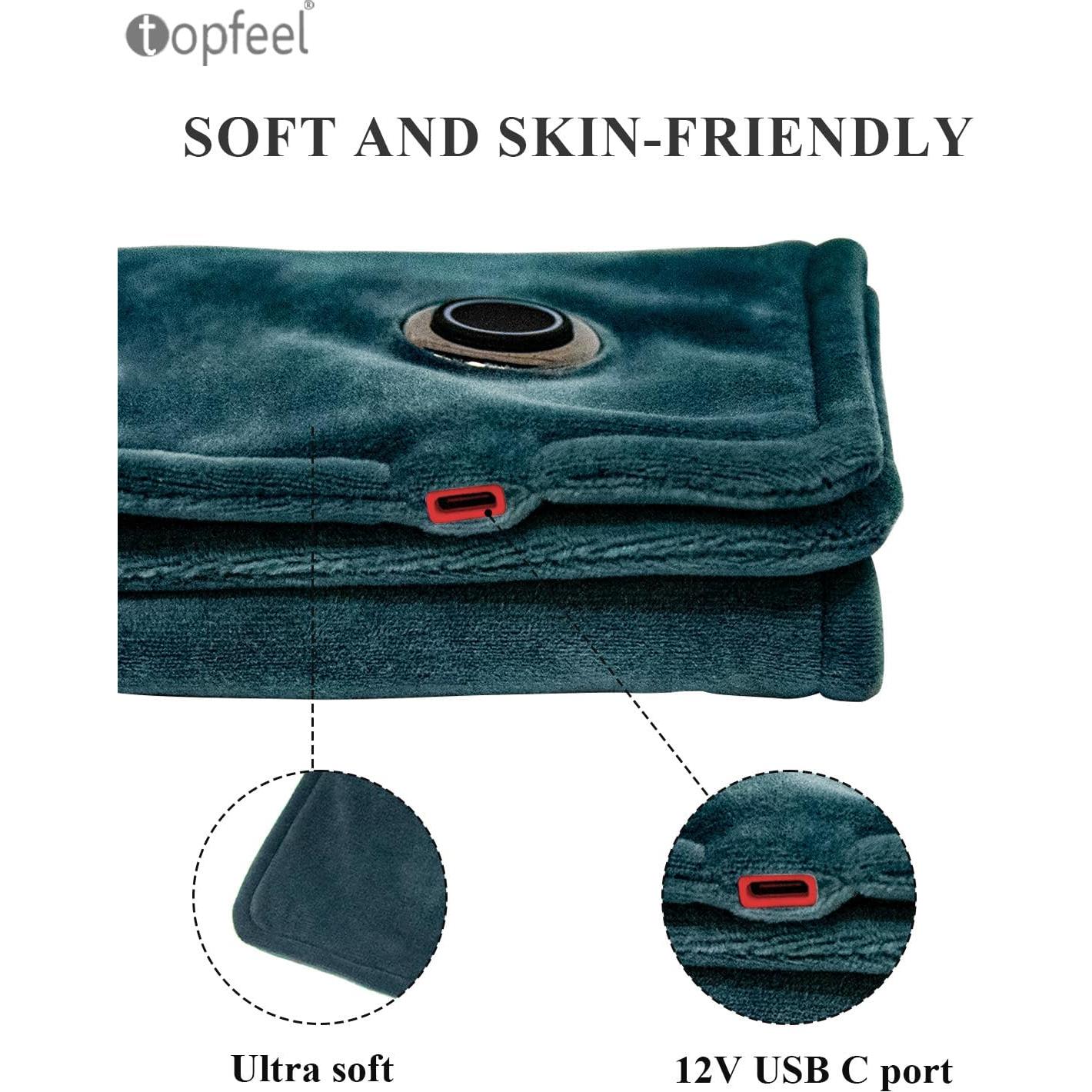 Almohadilla Térmica USB C 12V Topfeel 60x30 cm 3 Niveles Calor