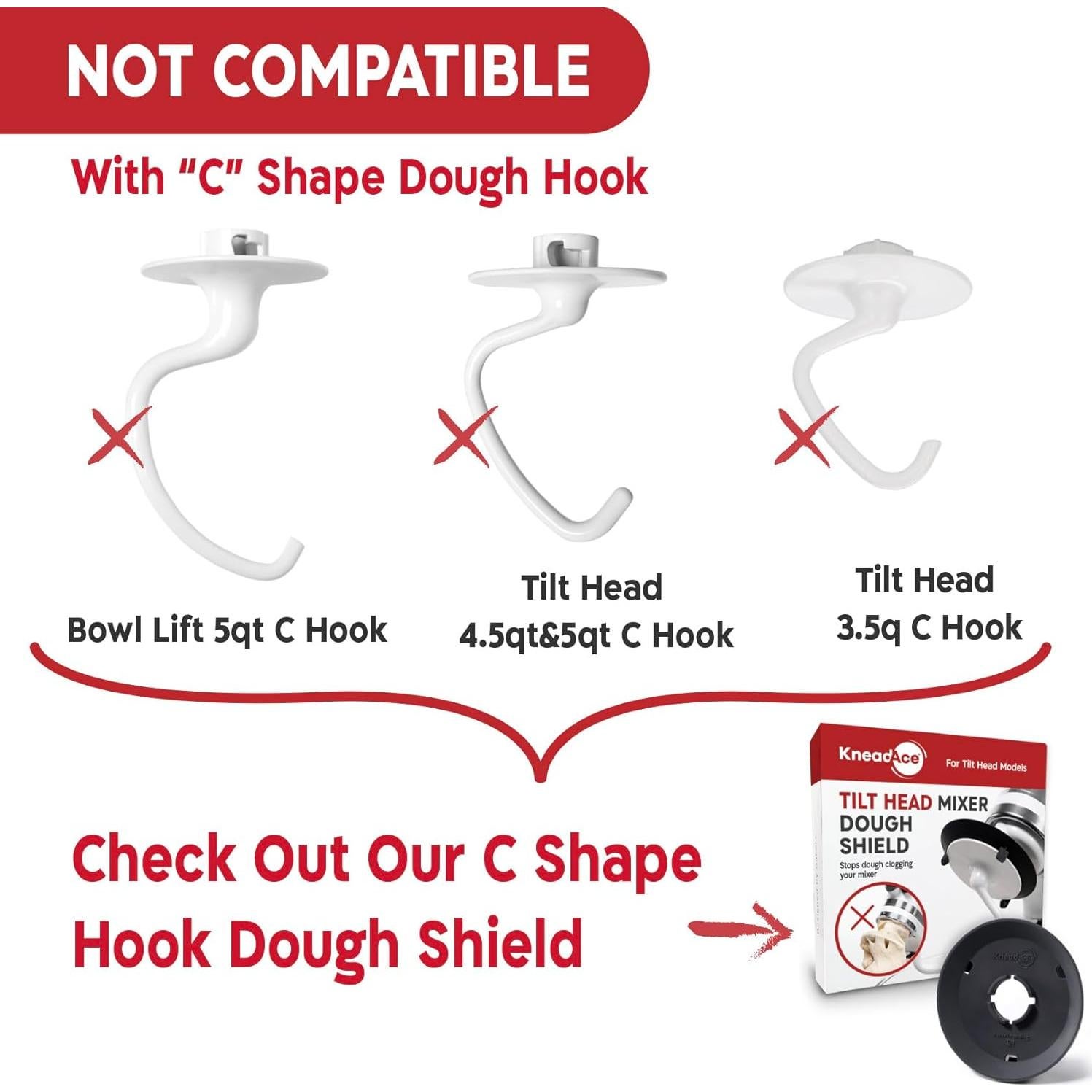 Escudo de Masa KitchenAid - Compatible con Ganchos Espirales