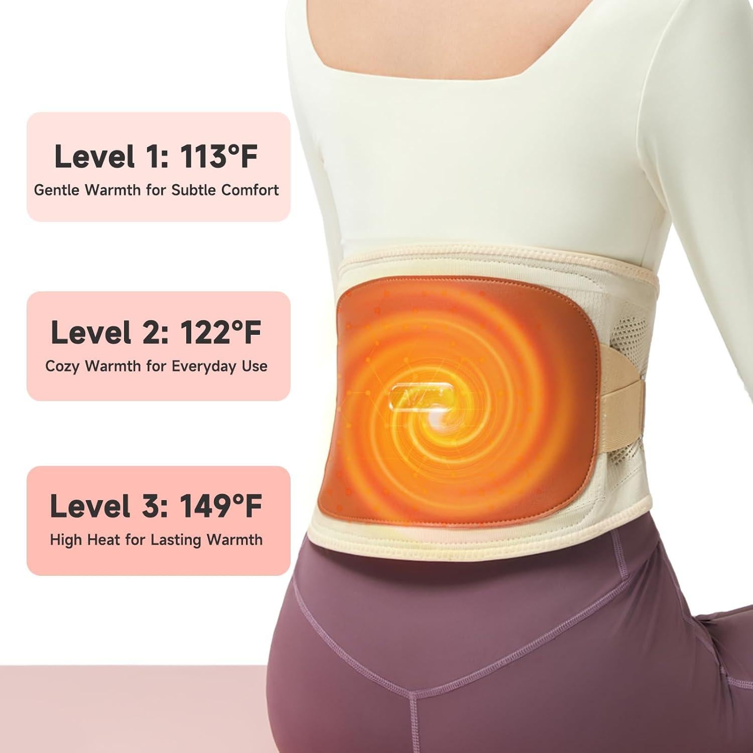 Almohadilla Térmica Inalámbrica AWIL para Alivio de Dolor Lumbar
