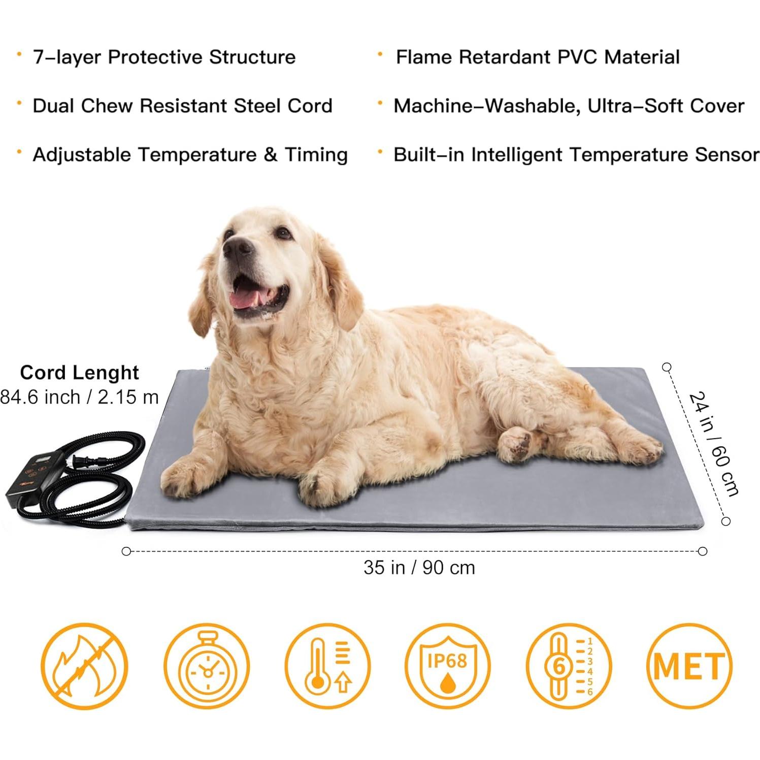 Almohadilla Térmica Grande Toozey para Mascotas 89x61cm
