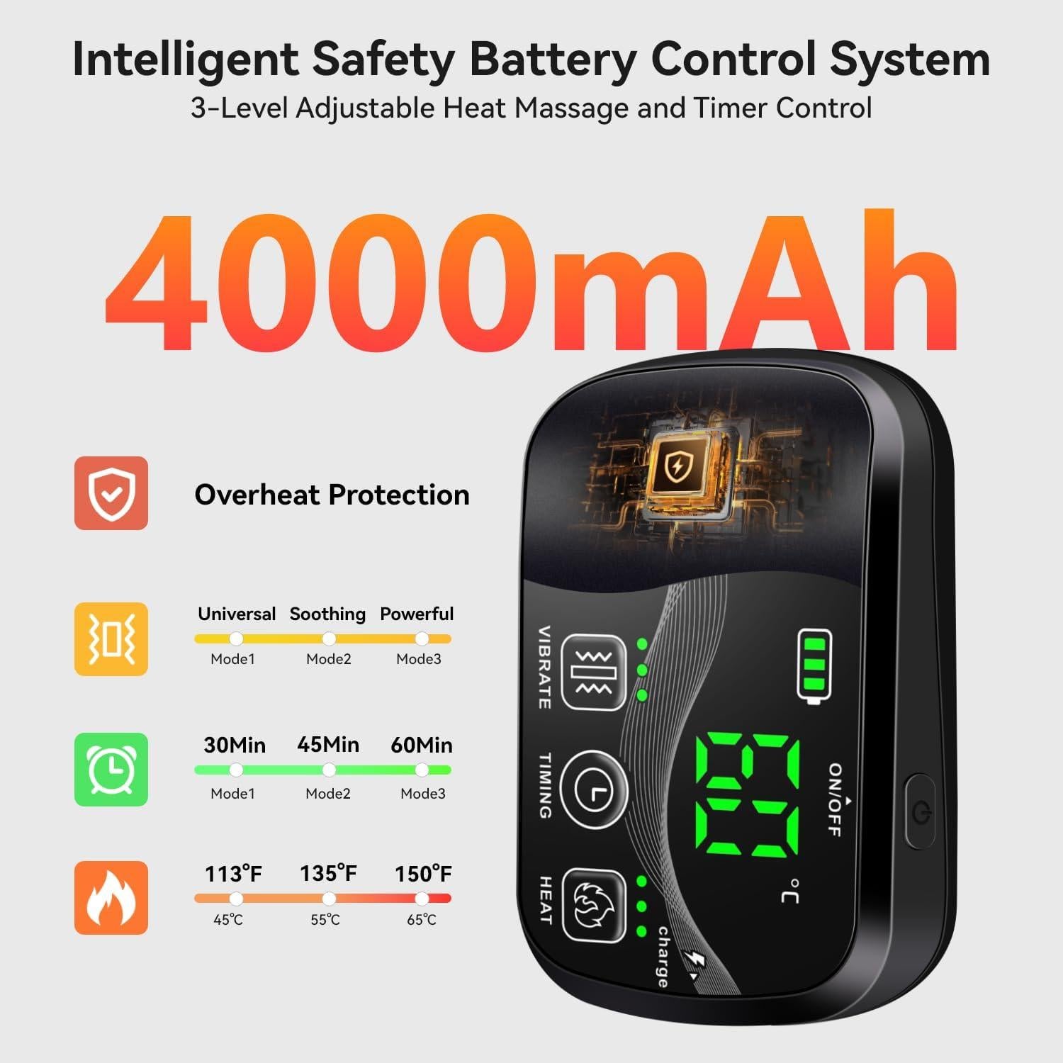 Funda de Masaje Calentada Carecomfi para Hombros 4000mAh