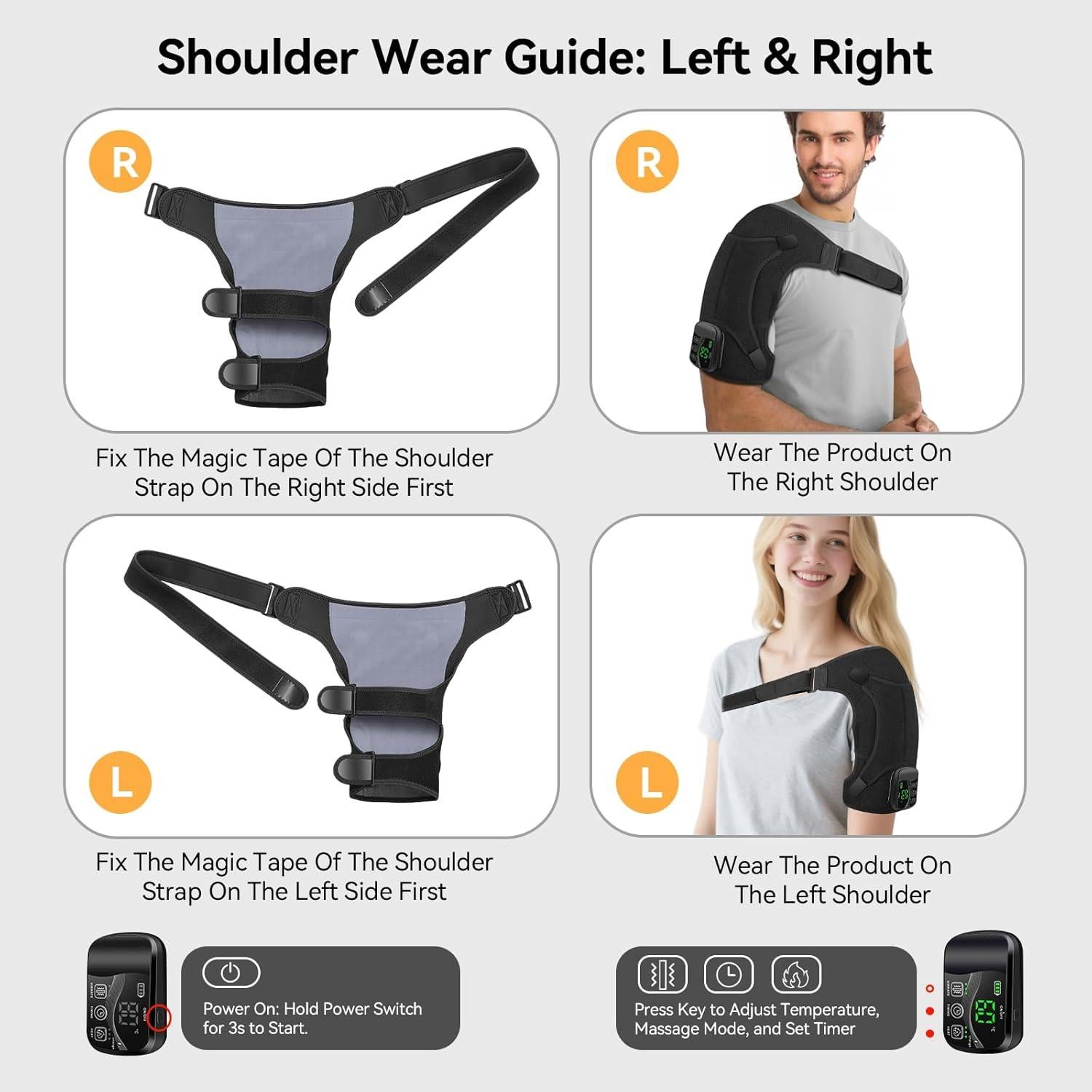 Funda de Masaje Calentada Carecomfi para Hombros 4000mAh