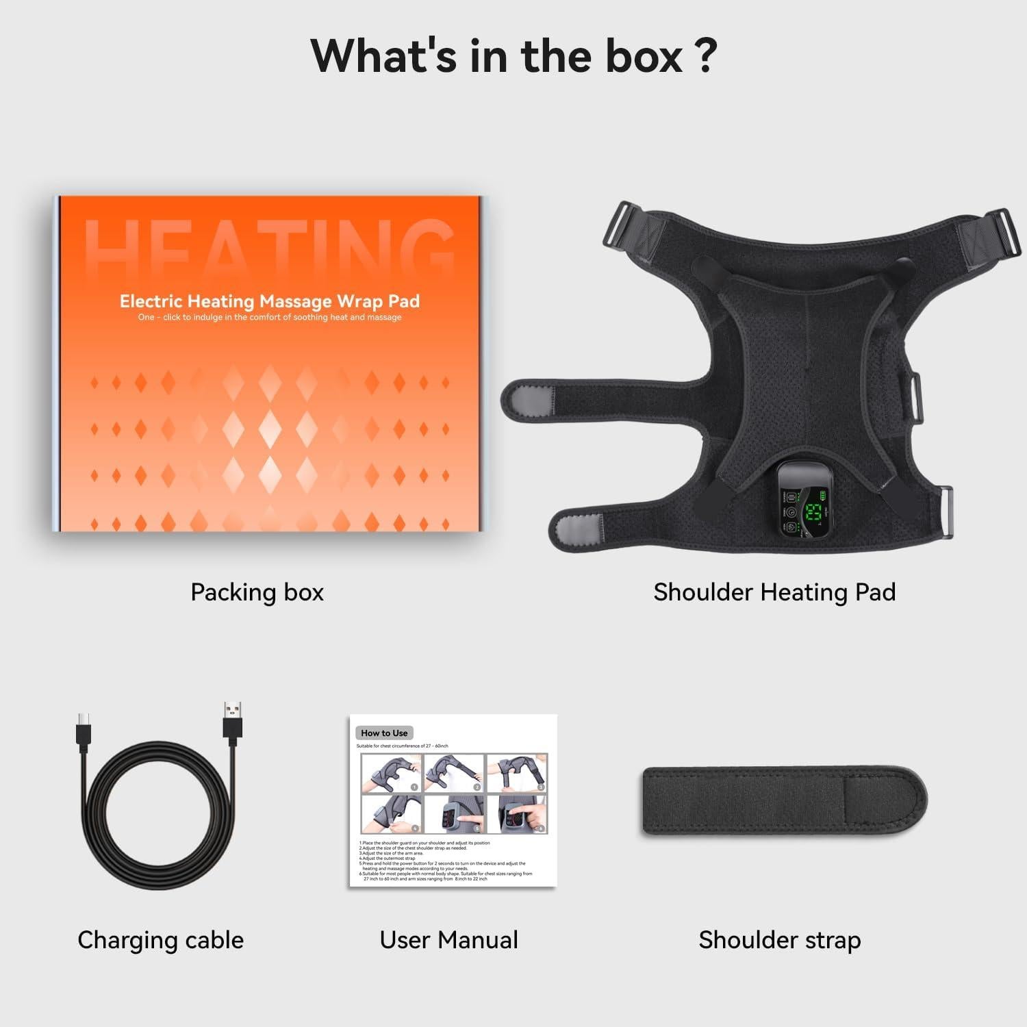 Funda de Masaje Calentada Carecomfi para Hombros 4000mAh