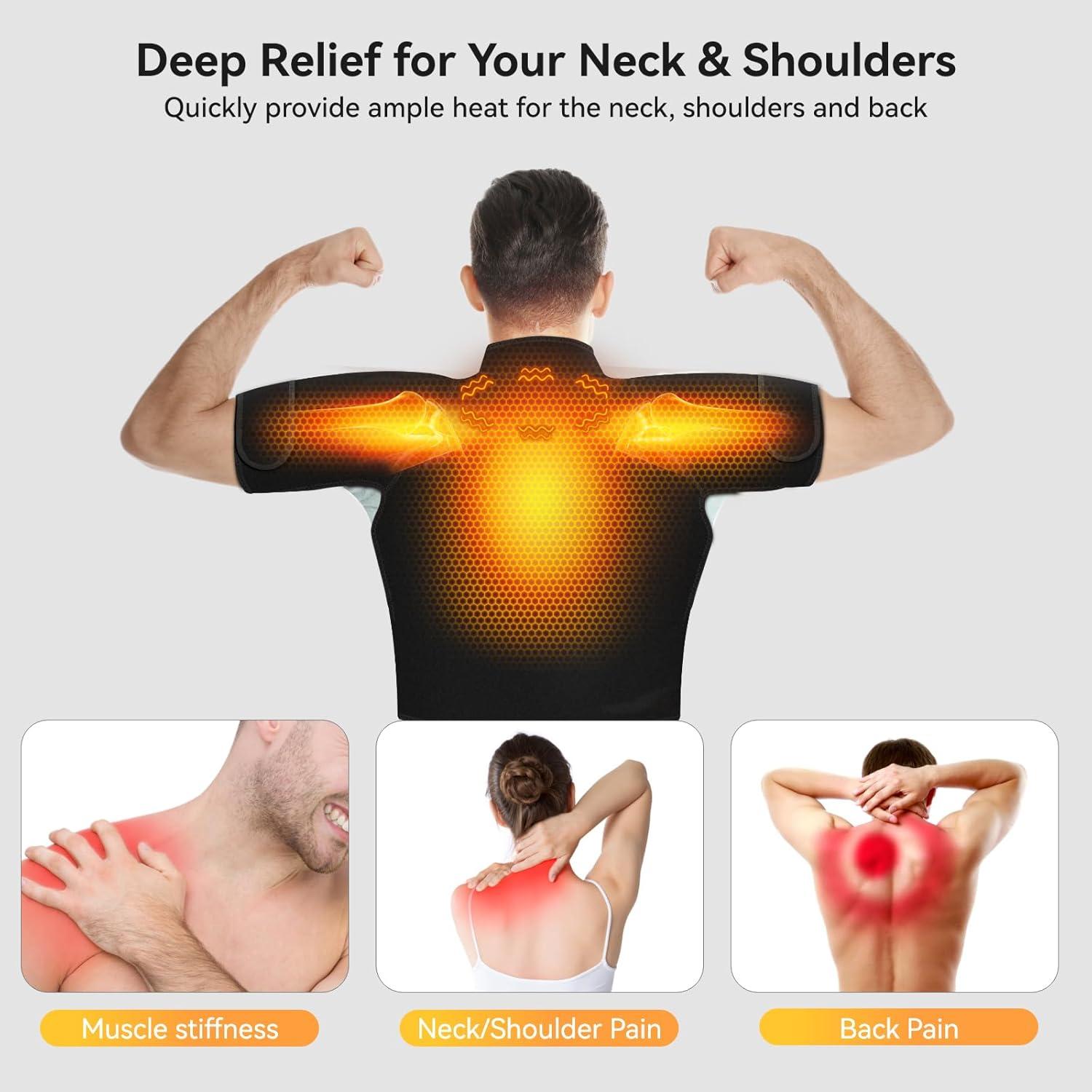 Almohadilla Térmica Inalámbrica Yabuu con Masaje para Cuello y Espalda