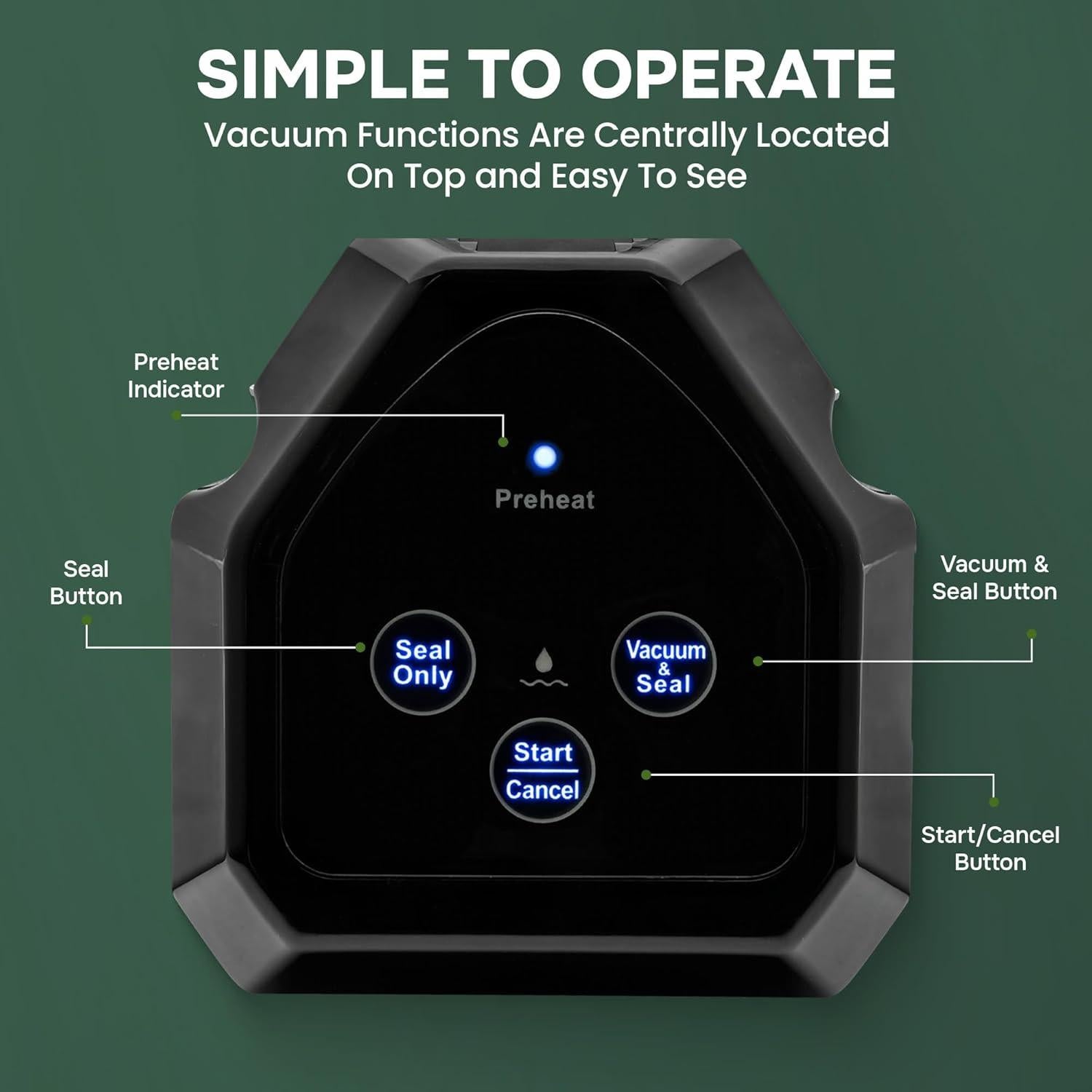 Selladora al Vacío Emson InstaSeal Compacta con 12 Bolsas