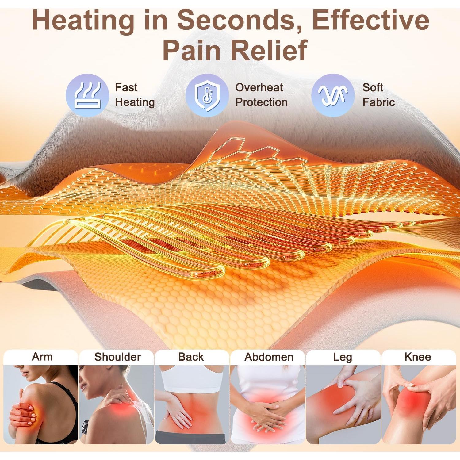 Almohadilla Calefactora Eléctrica IGXHAVIZ 30x60cm con Cinturón