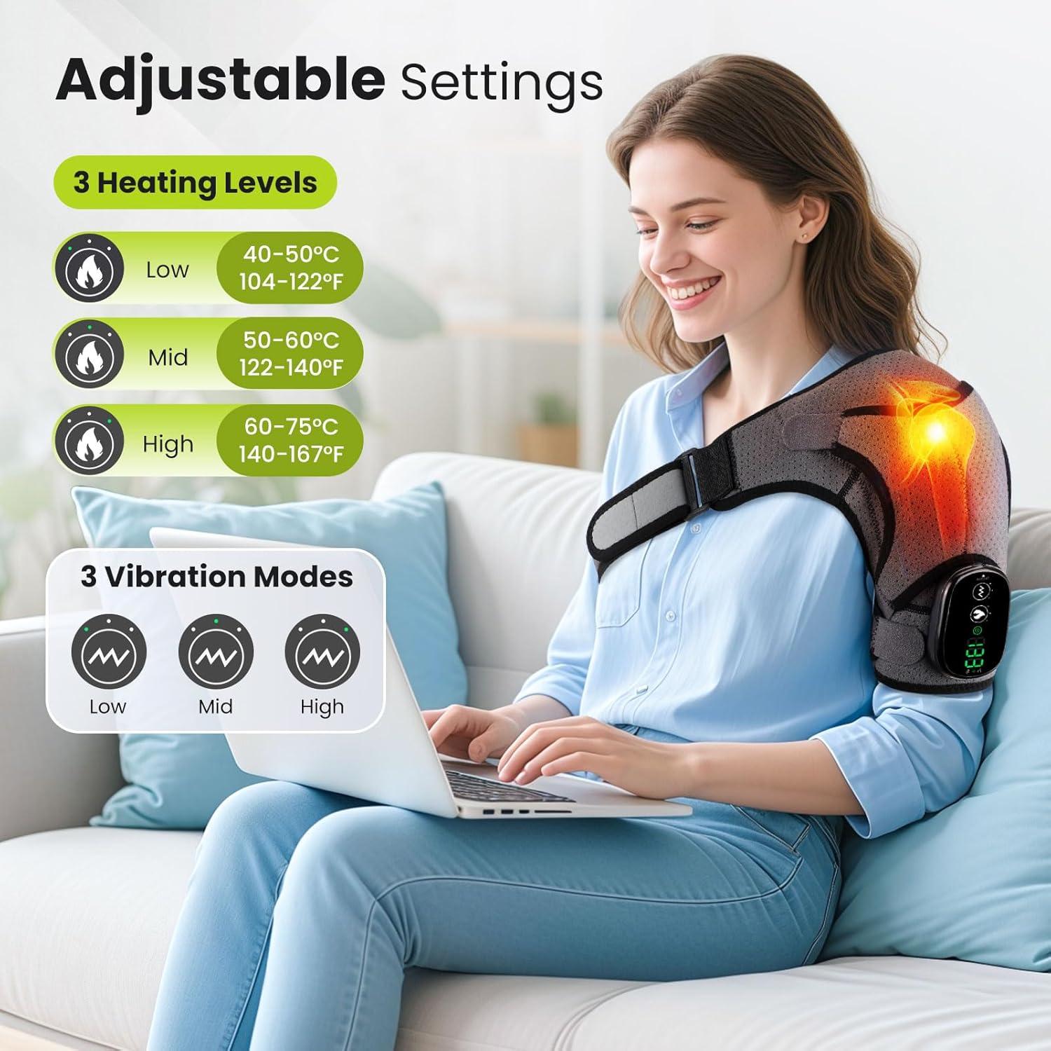 Almohadilla Calentadora Inalámbrica FlareMore para Hombros 3 Niveles