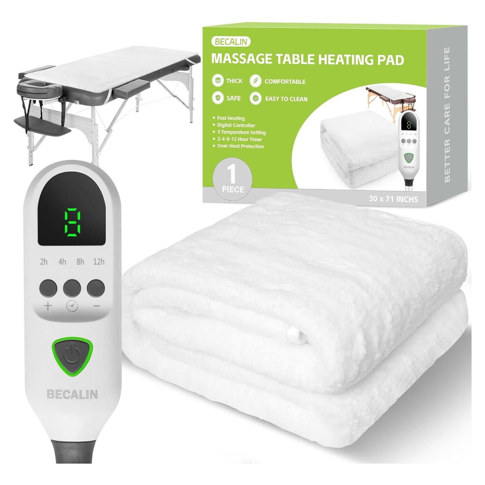 Calentador de Mesa de Masaje BECALIN 76x180 cm 9 Niveles Calor