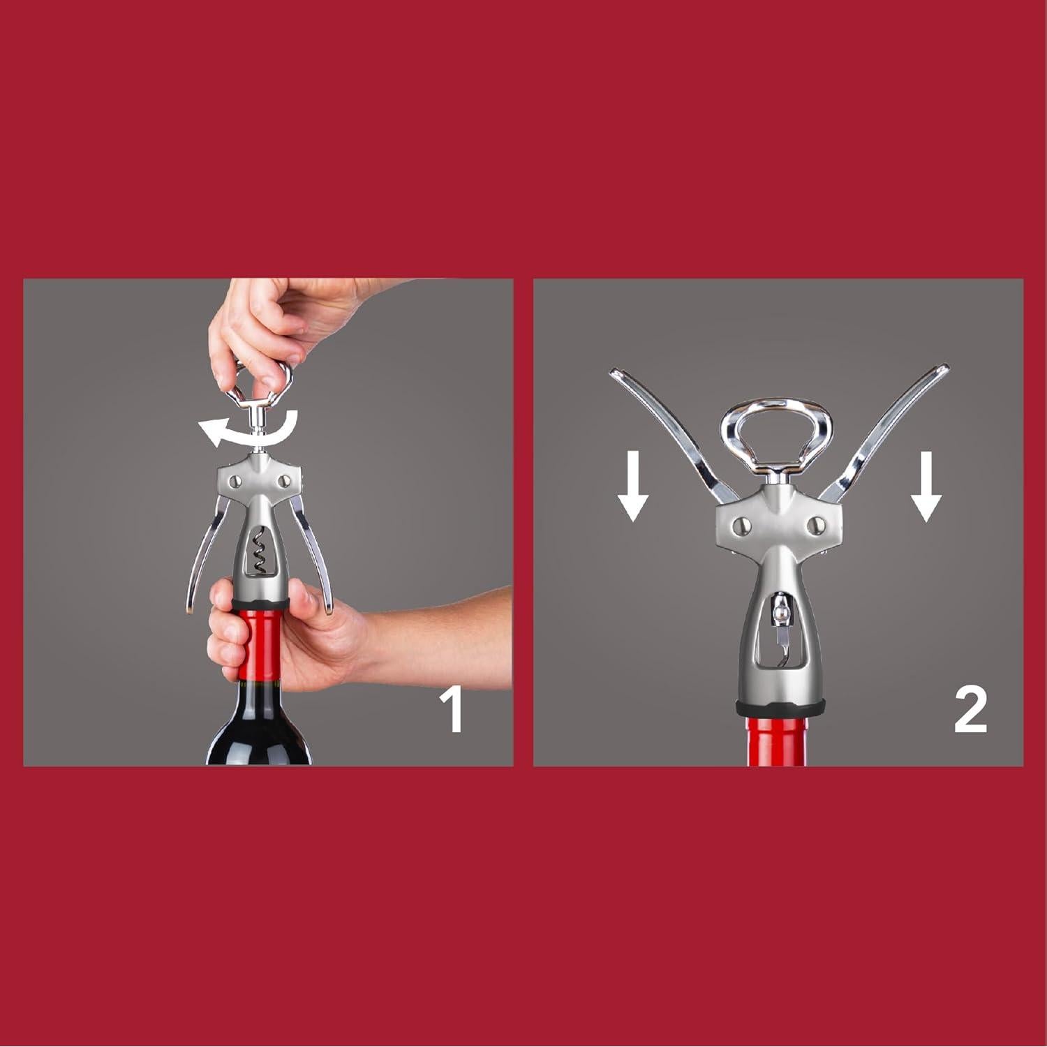 Sacacorchos Alado Vacu Vin - Acero Inoxidable - Plata