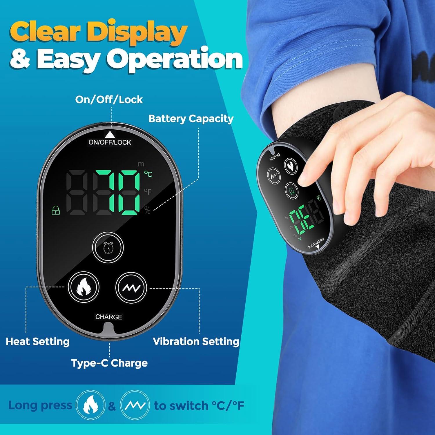 Masajeador de Rodilla Calentado FlareMore Inalámbrico 6 Niveles