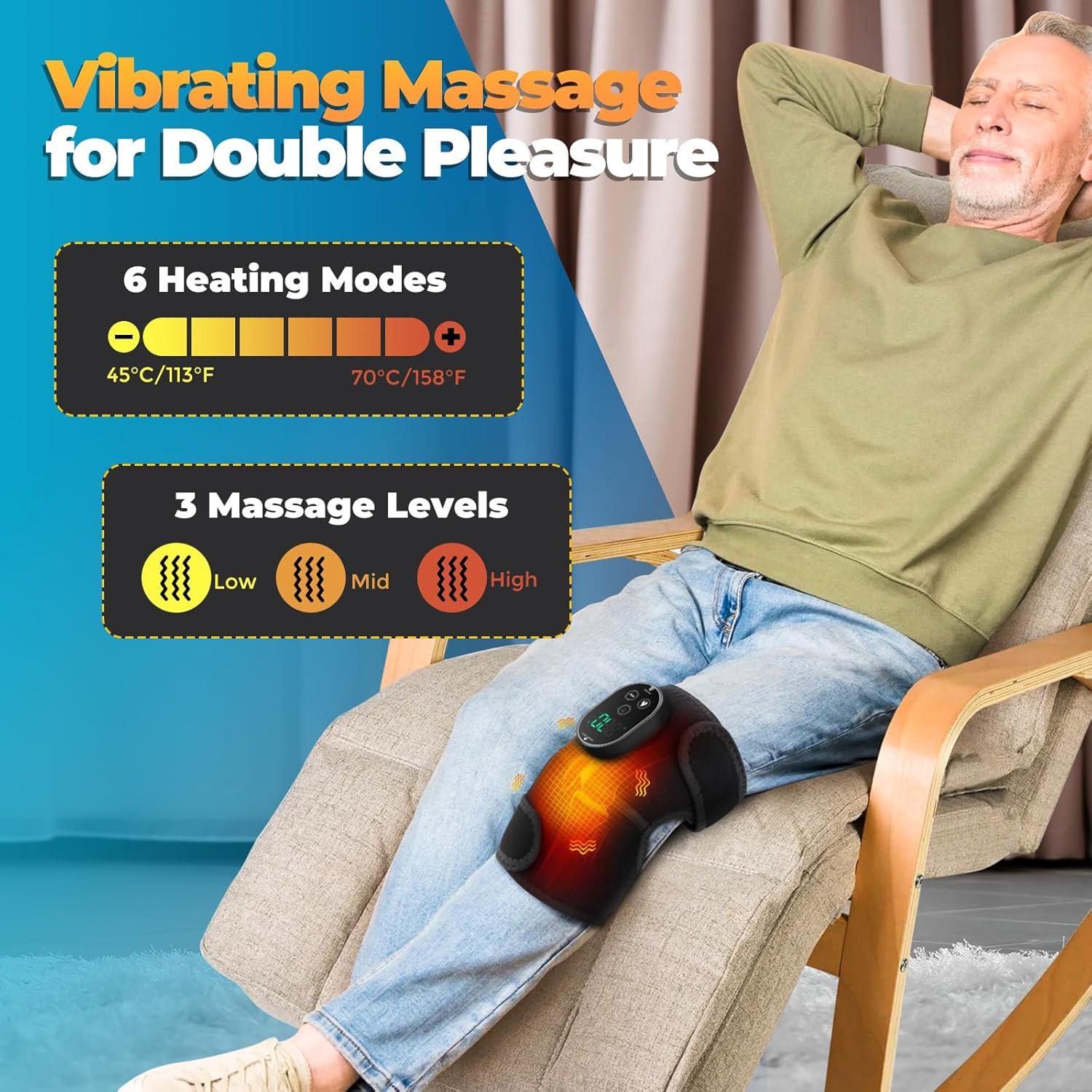 Masajeador de Rodilla Calentado FlareMore Inalámbrico 6 Niveles