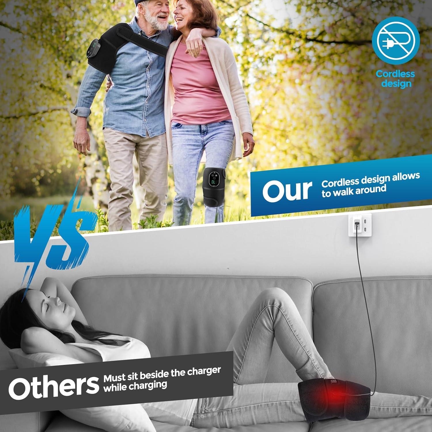 Masajeador de Rodilla Calentado FlareMore Inalámbrico 6 Niveles