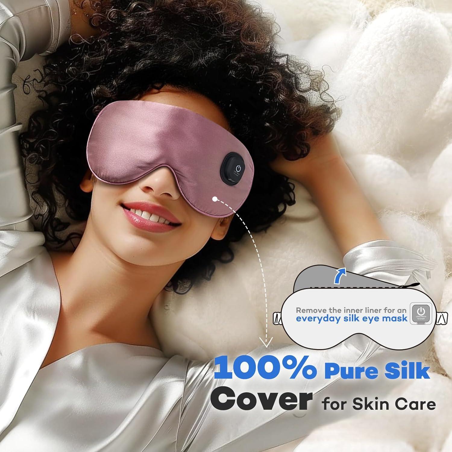 Máscara de Ojos Caliente Ezona de Seda Púrpura 100% Lavable