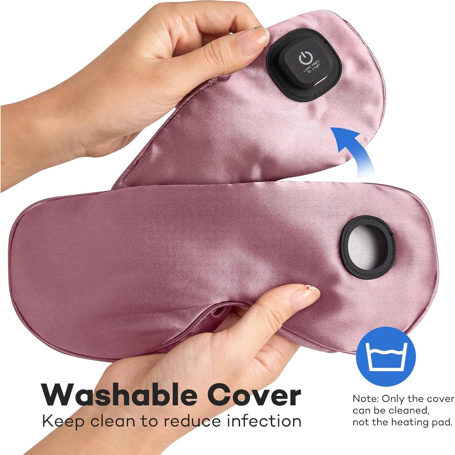 Máscara de Ojos Caliente Ezona de Seda Púrpura 100% Lavable