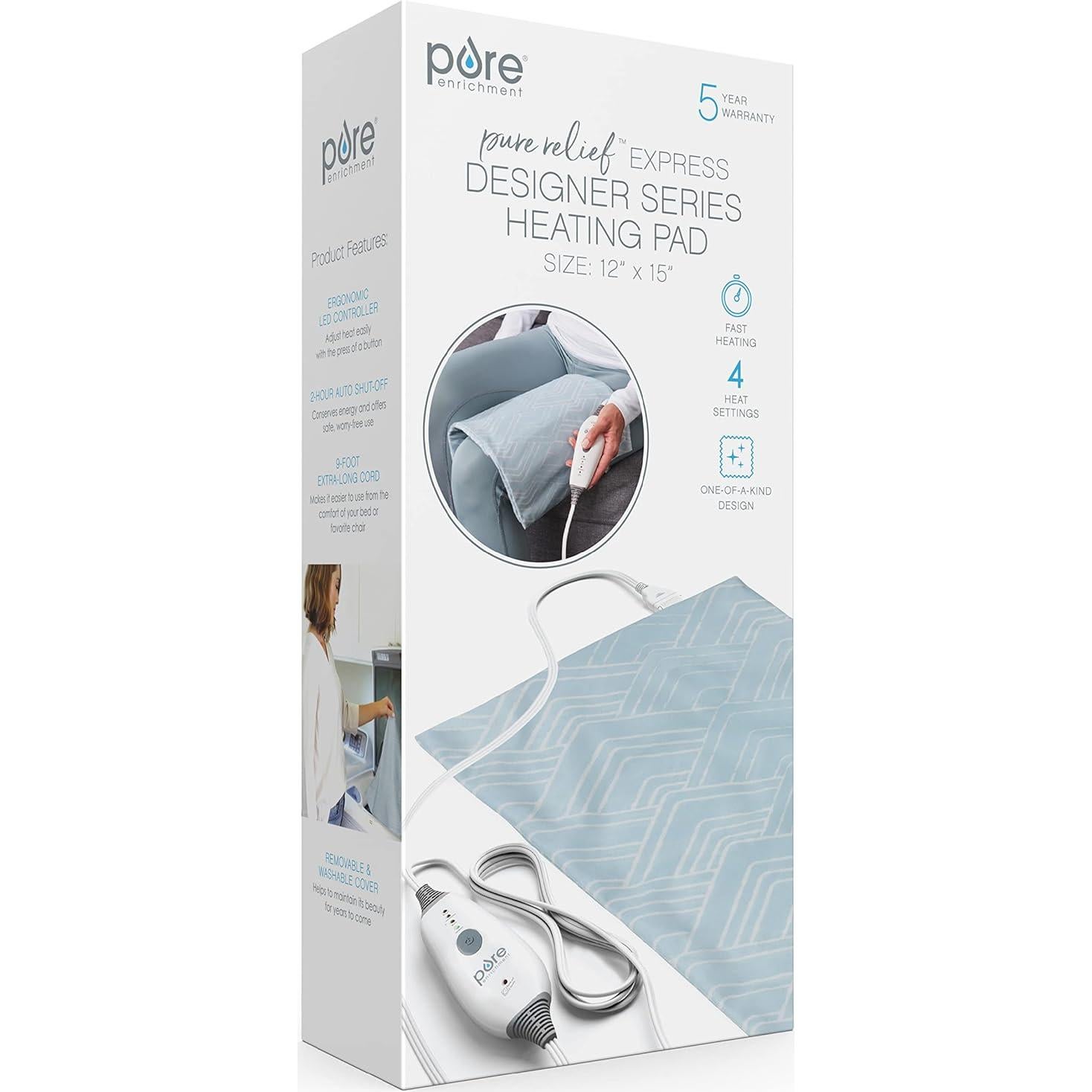 Almohadilla Térmica Eléctrica Pure Enrichment 30x38 cm 4 Calores